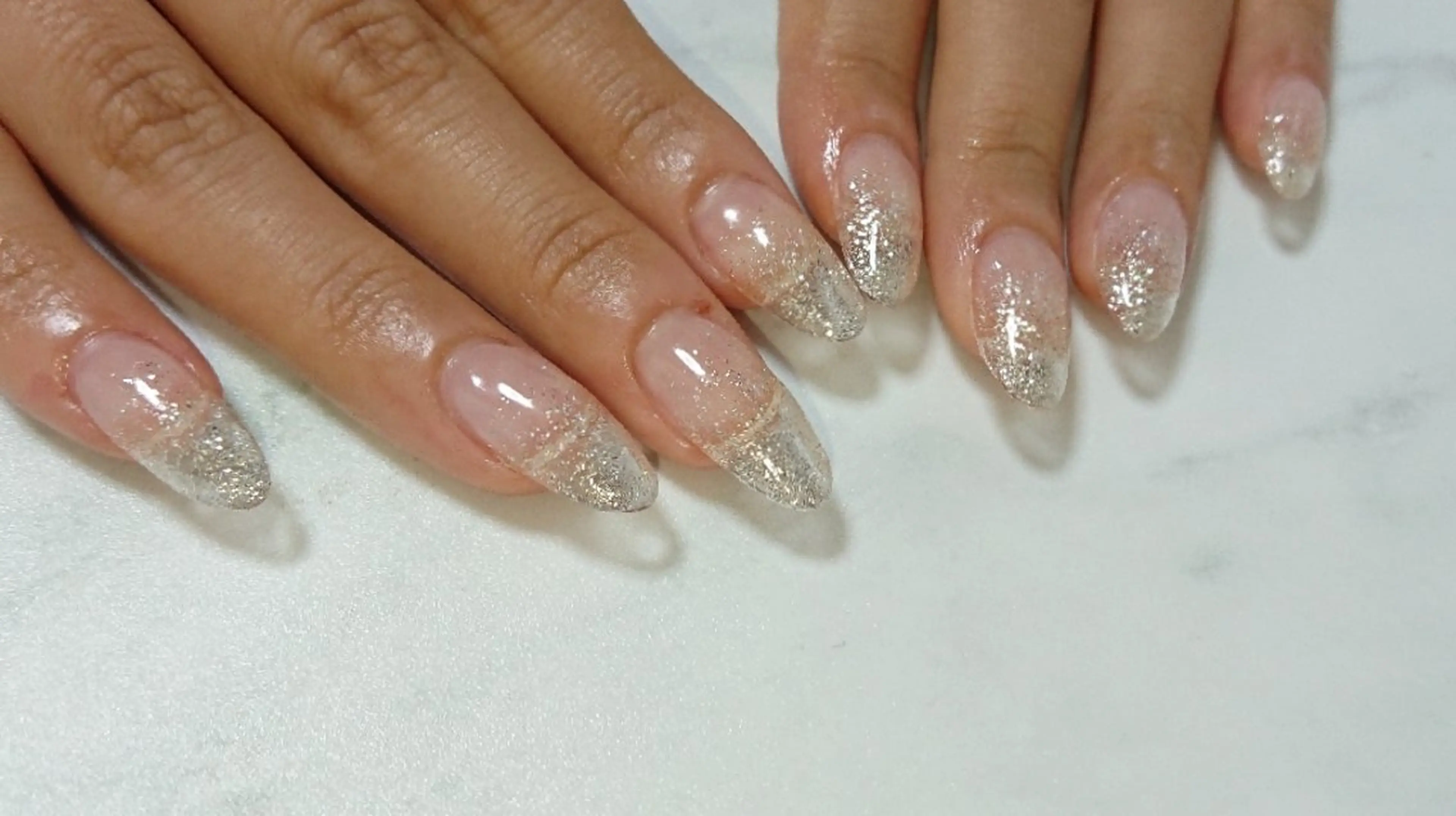 ネイル ラメ(グリッター) ラメグラデーション shellnail さなえのネイルデザイン