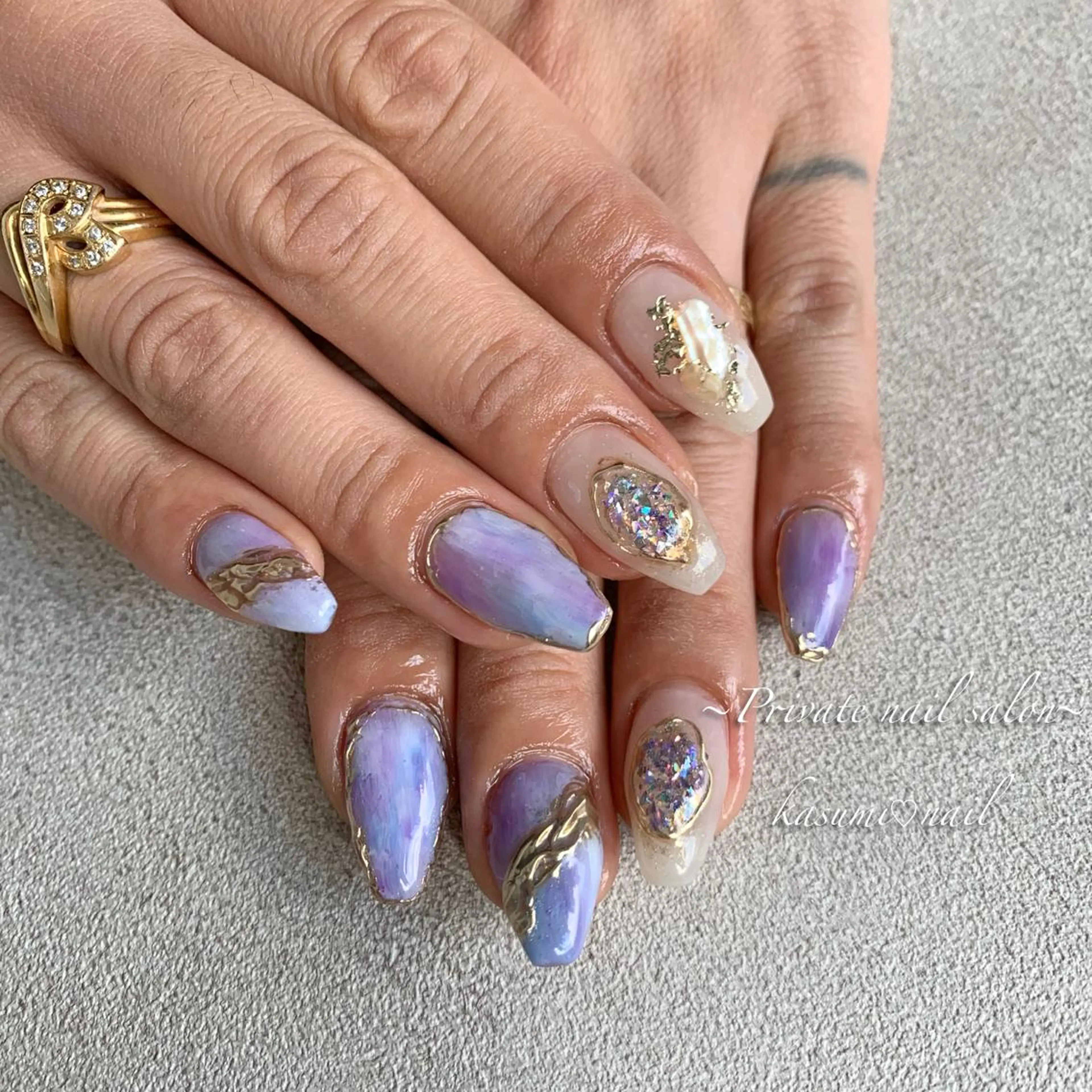 ネイル ラメ(グリッター) マグネットネイル ミラーネイル ニュアンスネイル 冬ネイル KASUMI♡ Nailのネイルデザイン