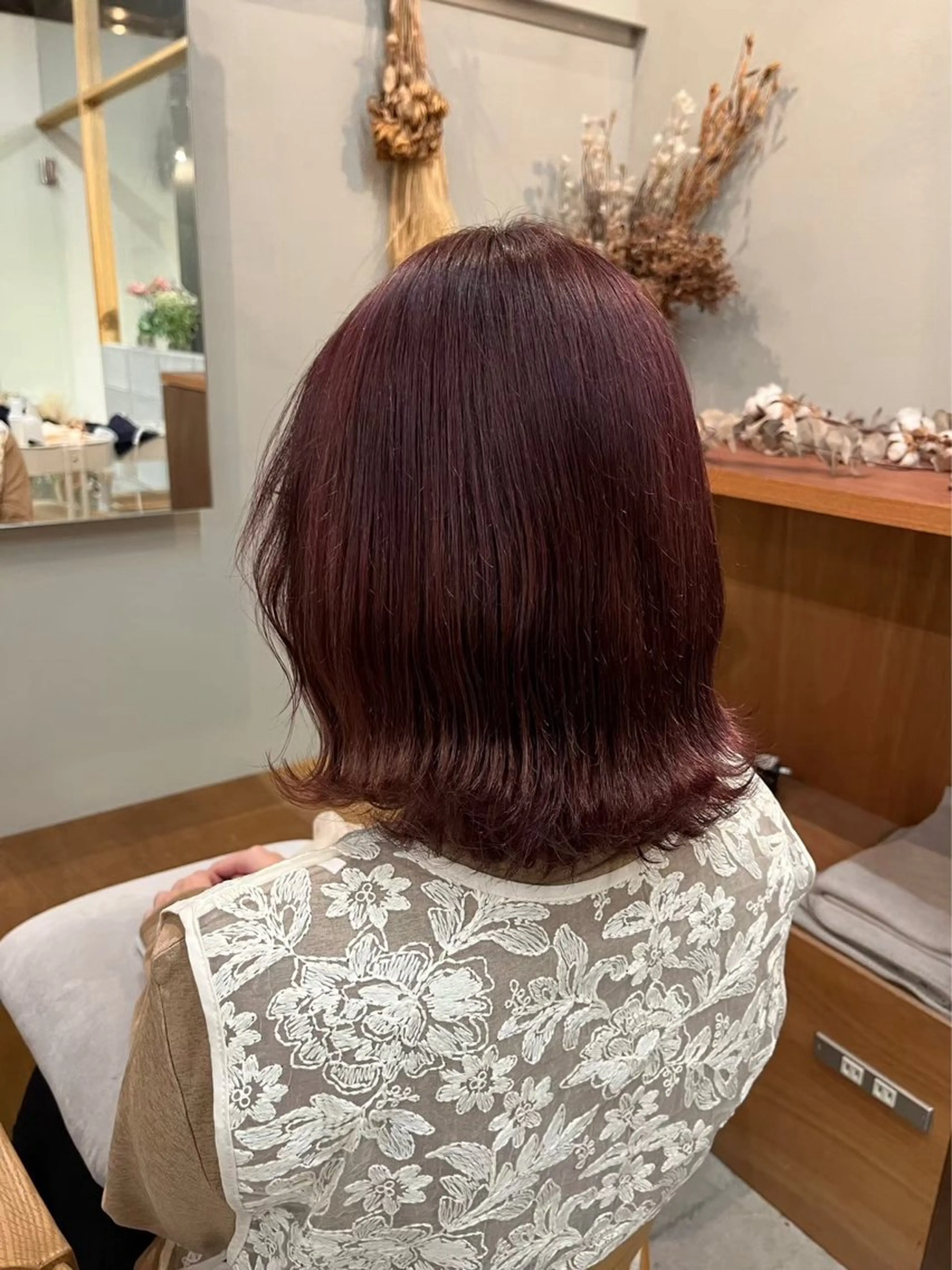 ミディアム ヘアカラー トリートメント ヘッドスパ 🌼花屋併設🌼 木下奈々望のヘアスタイル