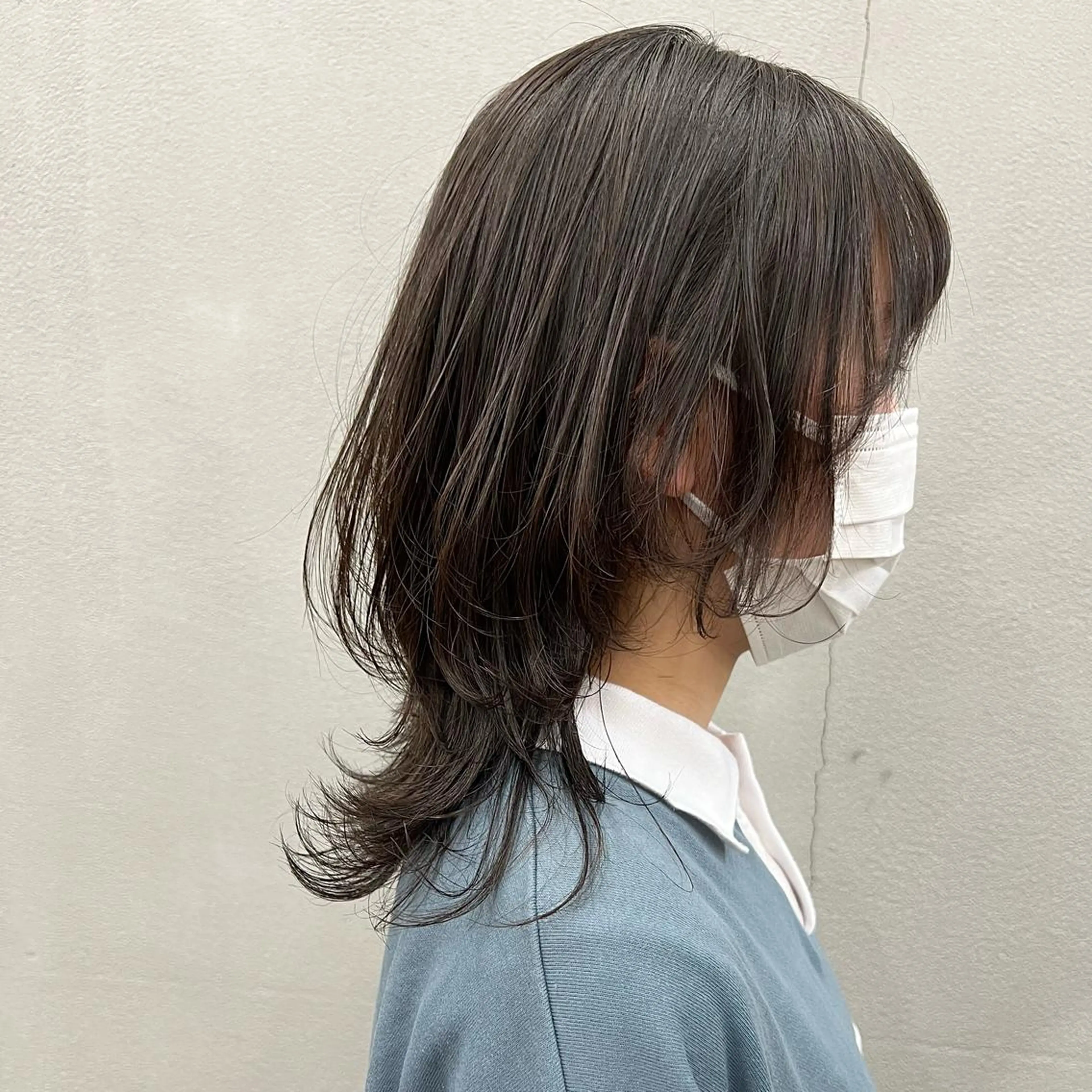 ミディアム ウルフカット カット ヘアカラー トリートメント 🌱小顔魅せカット 透明感カラー/泉綺のヘアスタイル