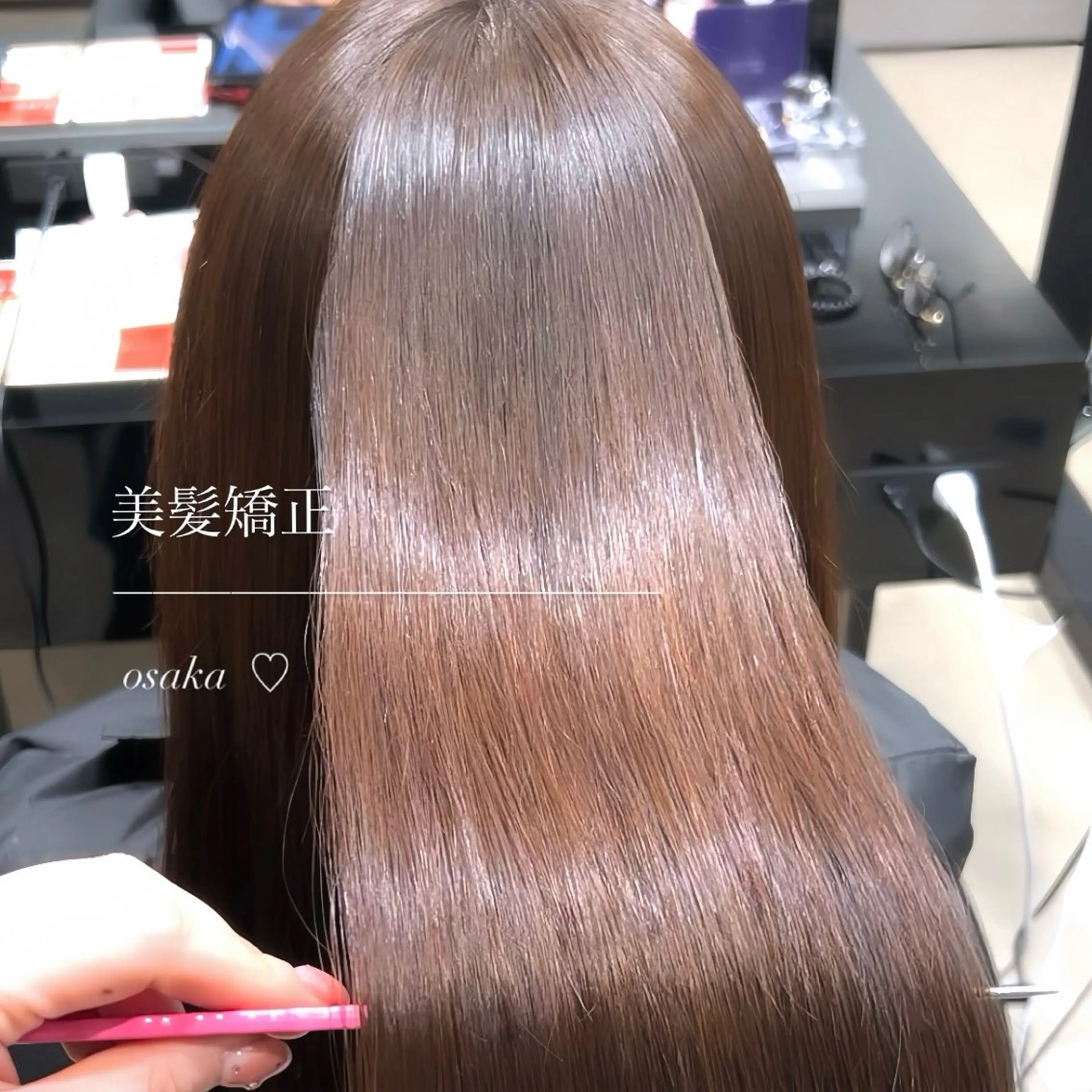 ロング 縮毛矯正 ウラ‎🤍𐙚 ボブ ・ショート・艶カラーのヘアスタイル