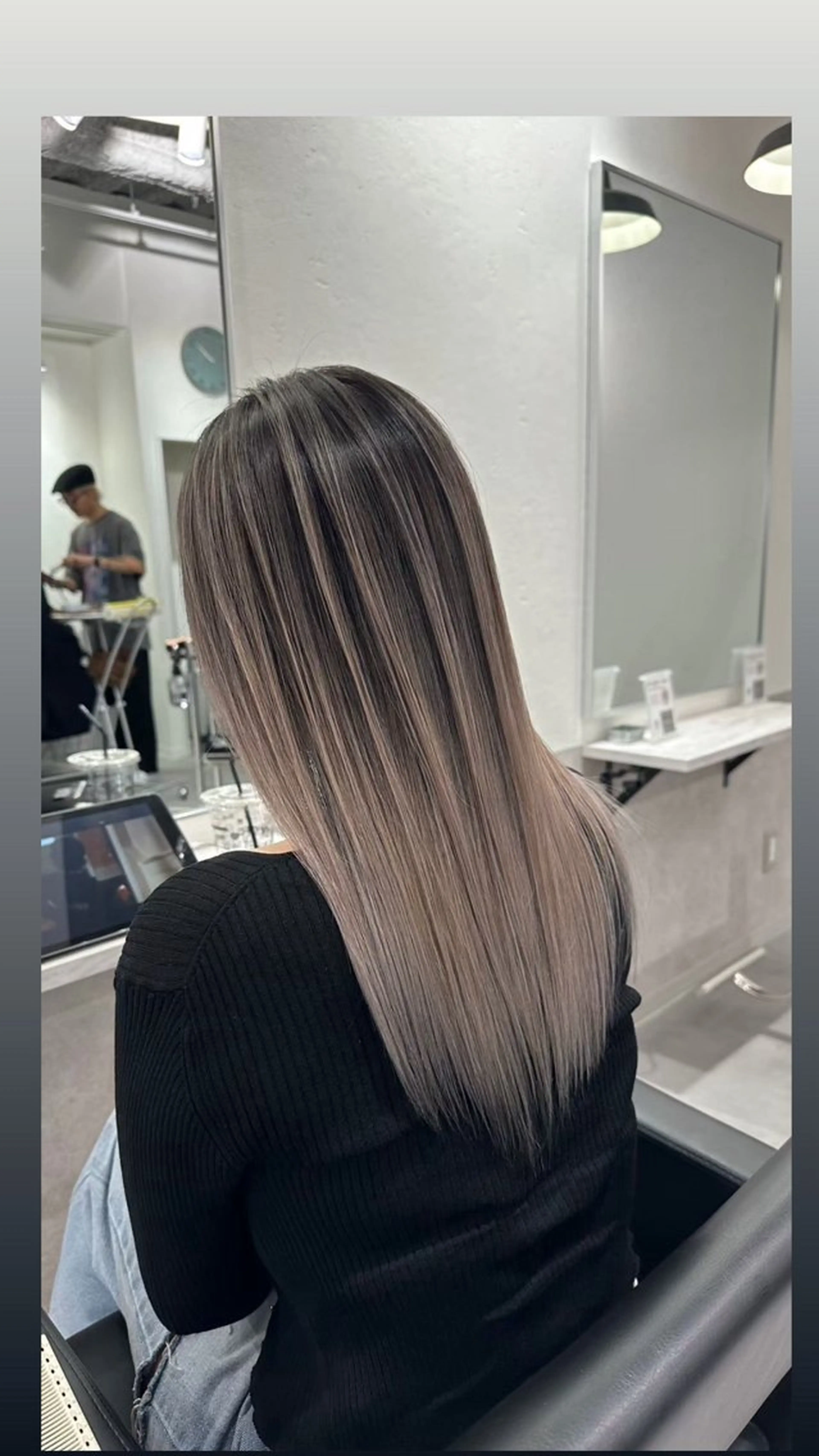 ロング カラー バレイヤージュ ベージュカラー レイヤーカット yume🦋/ CIERA南船場のヘアスタイル