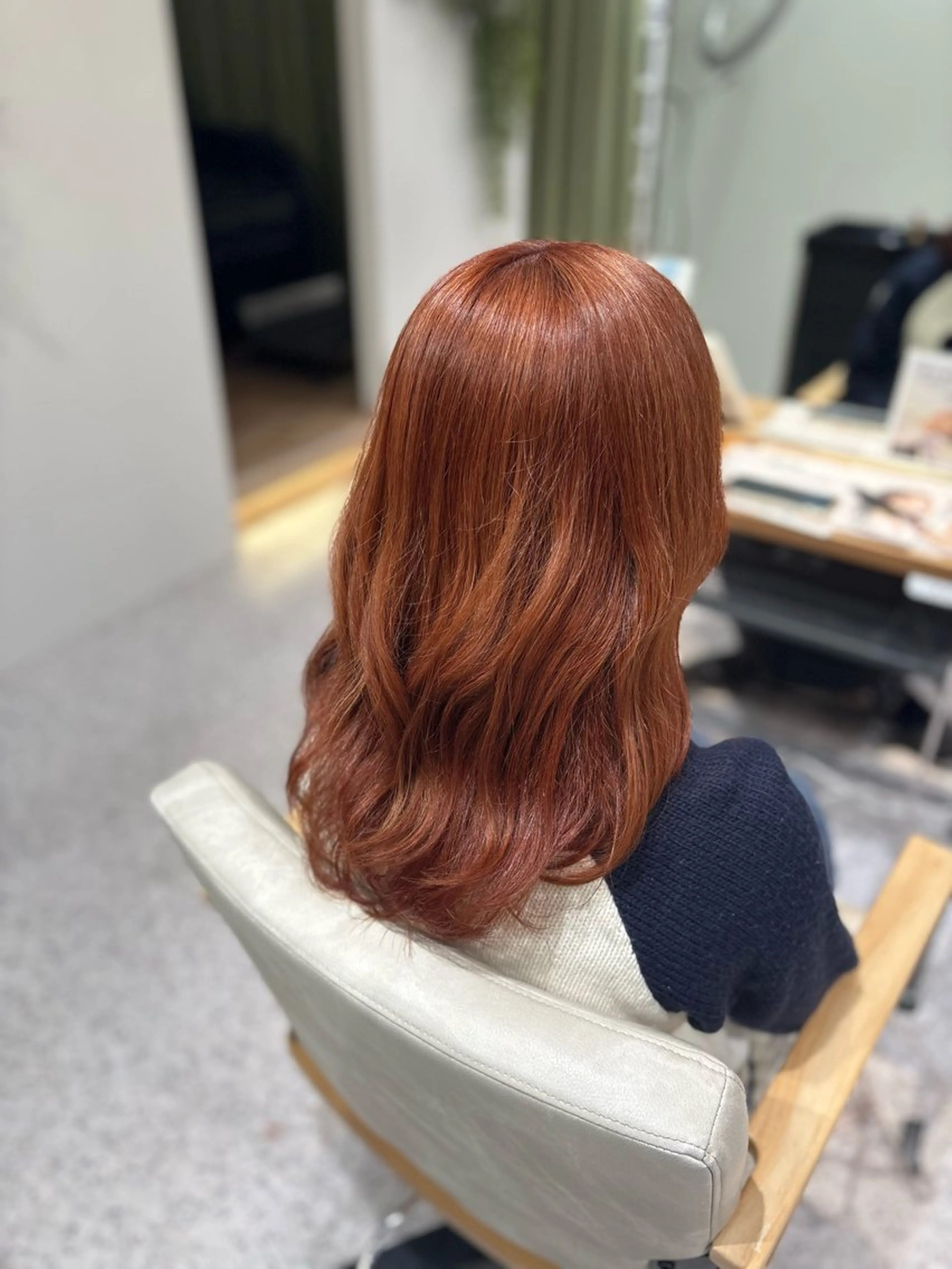 セミロング カラー ブラウンカラー オレンジ オレンジブラウン ヘアカラー ブリーチ/マツエク 𝓡𝓲𝓷🫧のマツエク・マツパデザイン