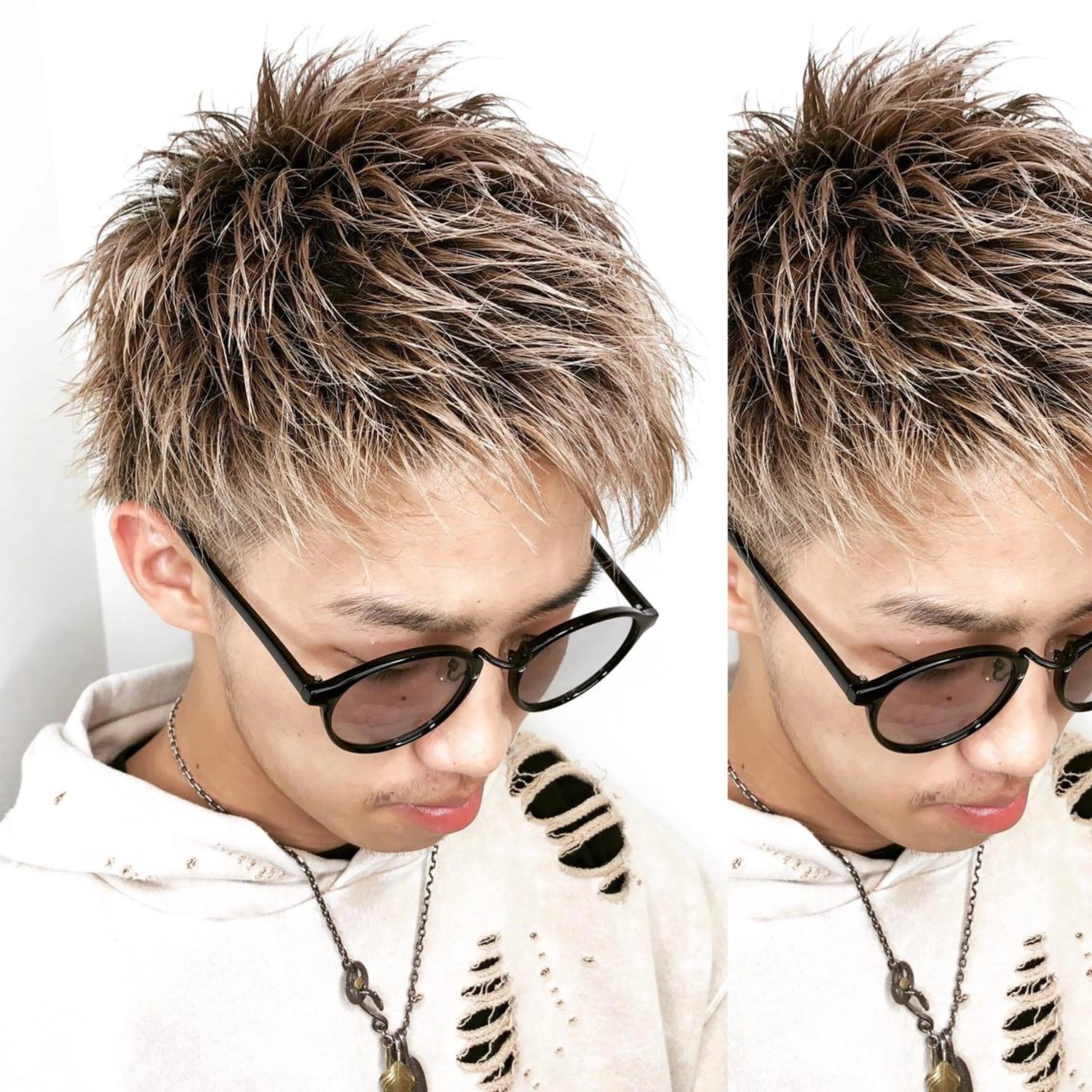 ショート カラー メンズ メンズブリーチ メンズハイライト ブリーチ ケアブリーチ デザインカラー メンズヘア特化 崎田 成人のヘアスタイル