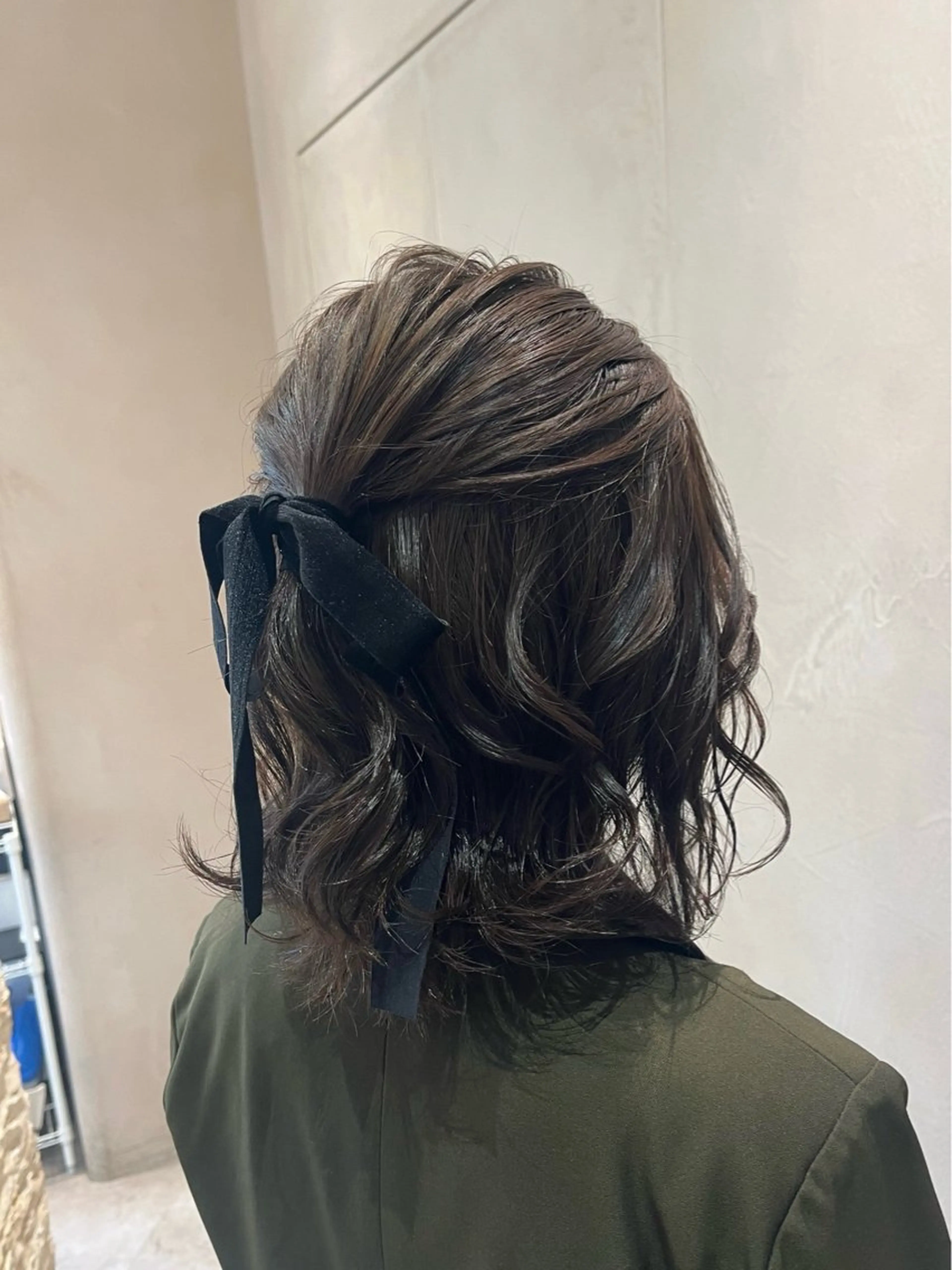 ミディアム カラー カット ヘアカラー 顔周りカット/ 透明感カラー/ユナのヘアスタイル