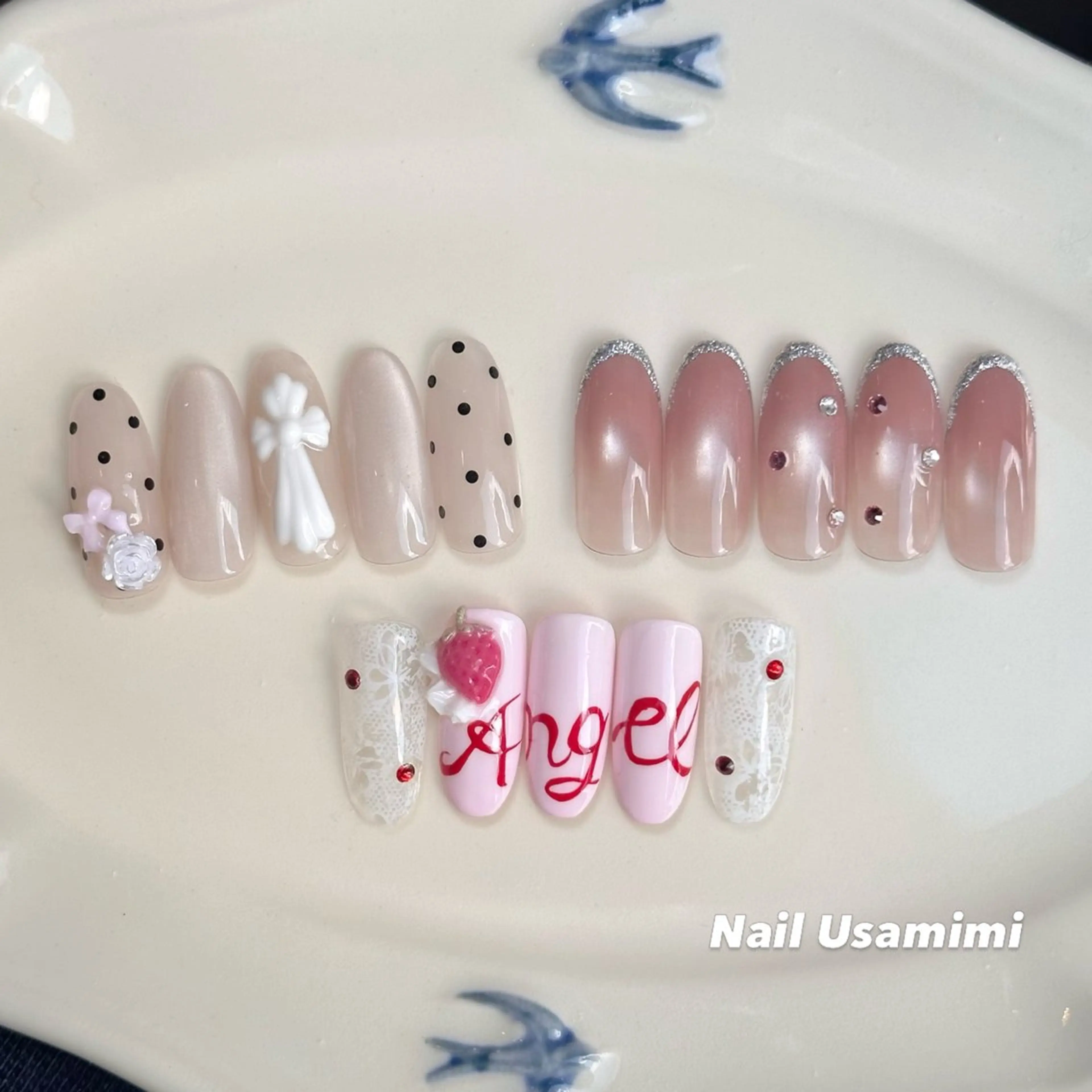 ネイル ピンク 春ネイル ハンドネイル 本町NailUsaM imi MOMOKAのネイルデザイン