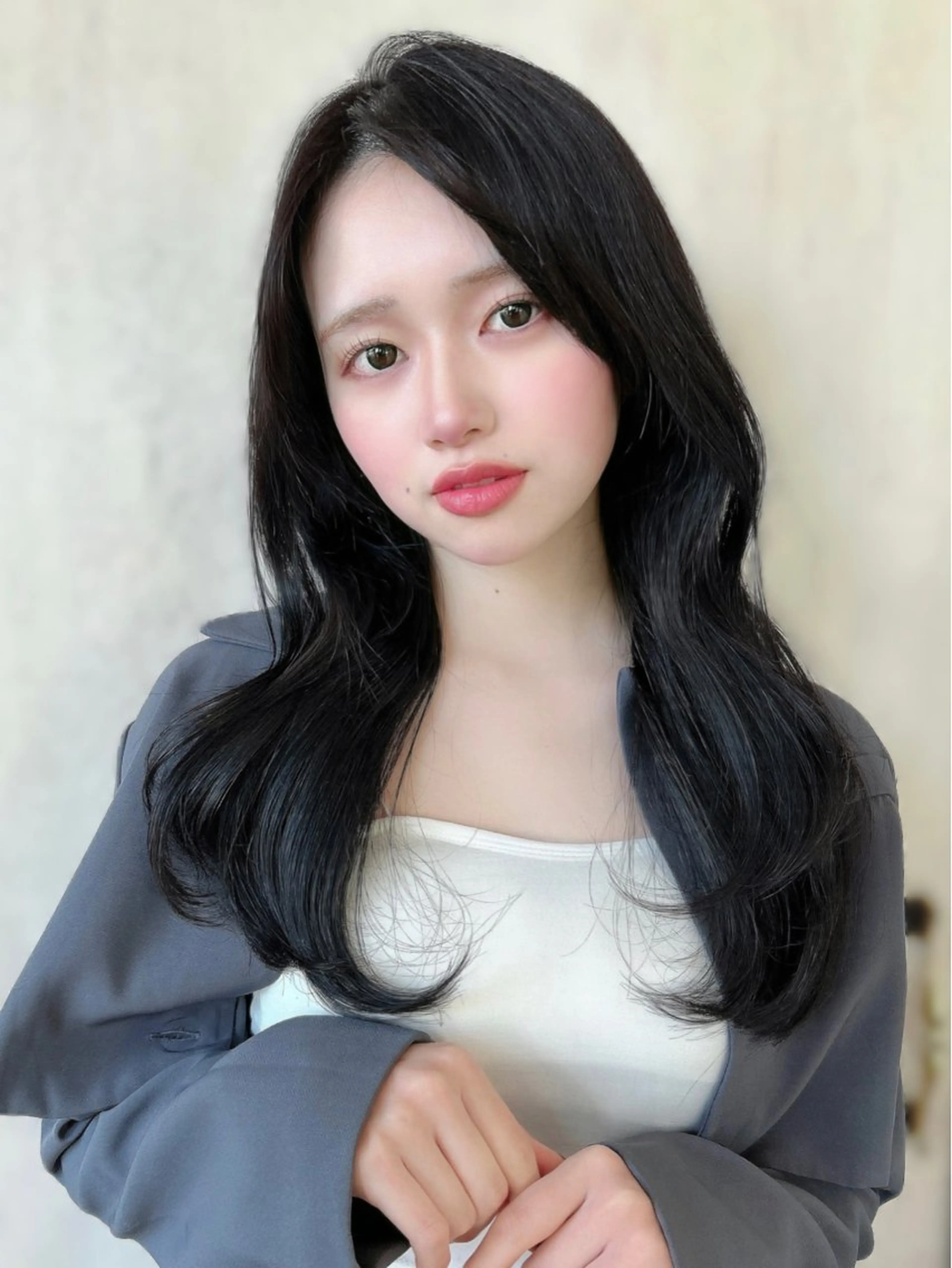 セミロング カラー パーマ カット ヘアカラー トリートメント 新宿✨顔周りカット 韓国ヘア/坂本亜裟海のヘアスタイル