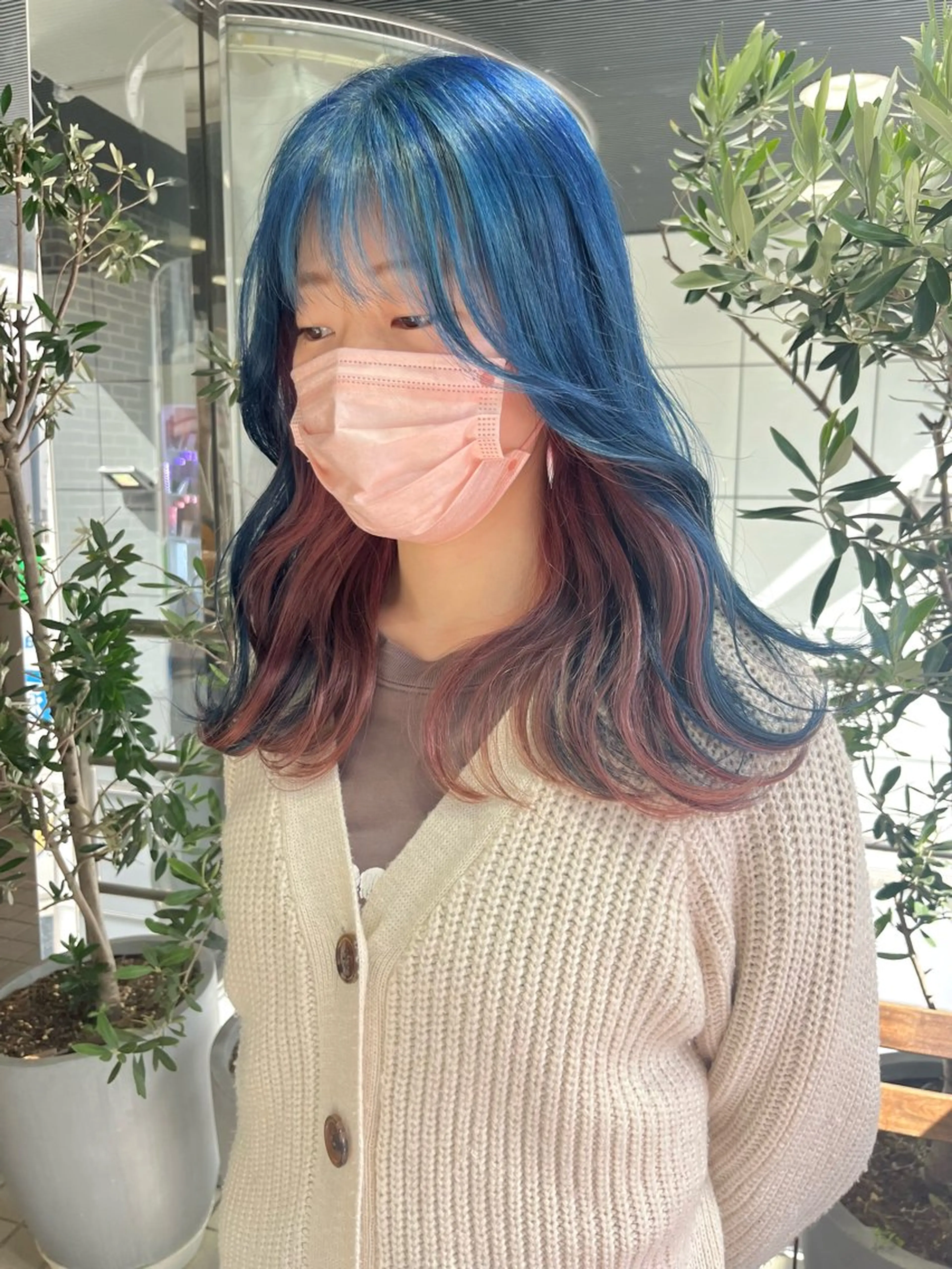 セミロング カラー セミロングパーマ ブリーチ ケアブリーチ デザインカラー ダブルカラー カット ヘアカラー トリートメント ヘアセット designcolo r/似合わせNOKAのヘアスタイル