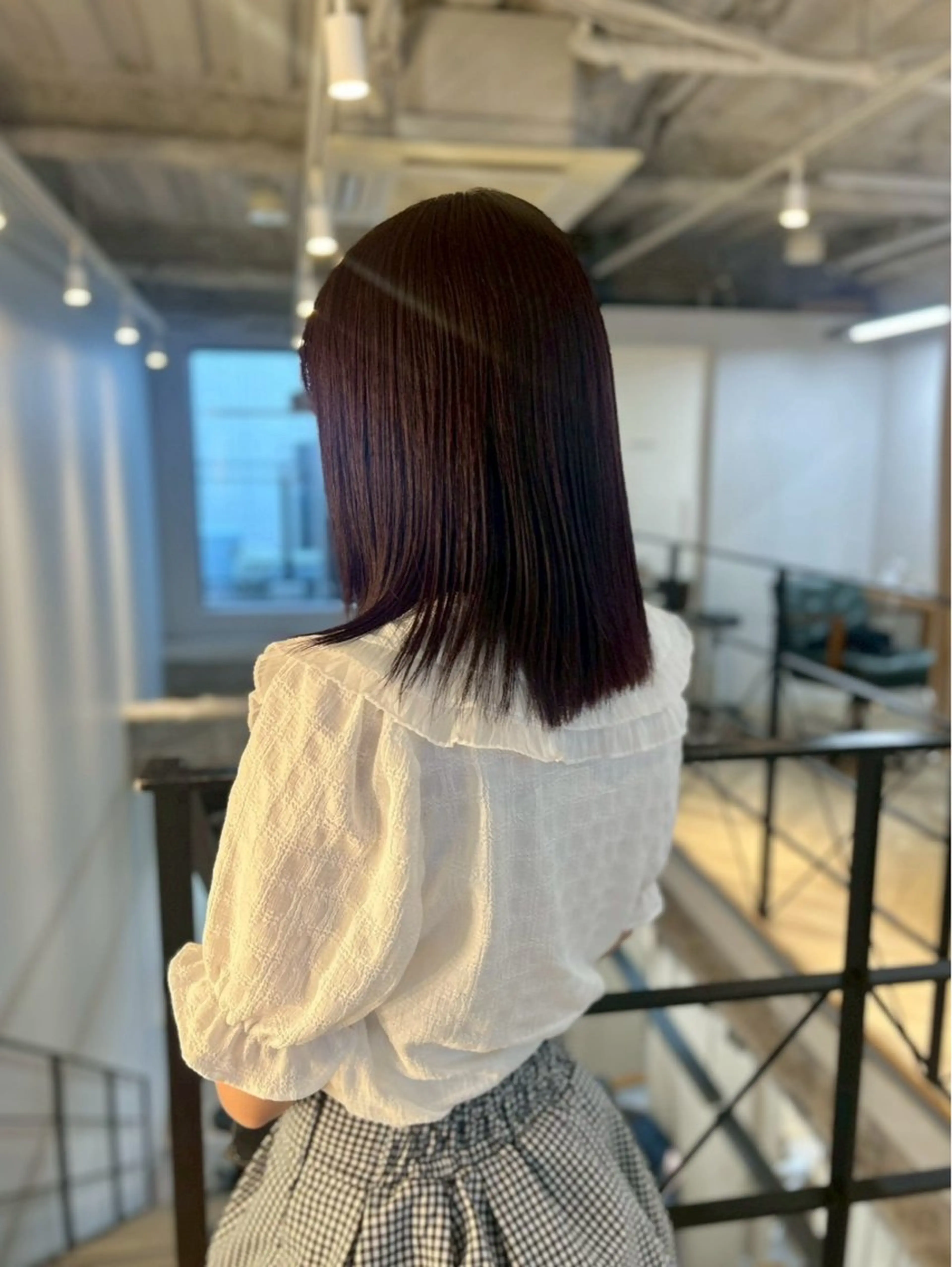 ミディアム パープルカラー 髪質改善 美髪縮毛矯正/ 髪質改善/岩田一駿のヘアスタイル