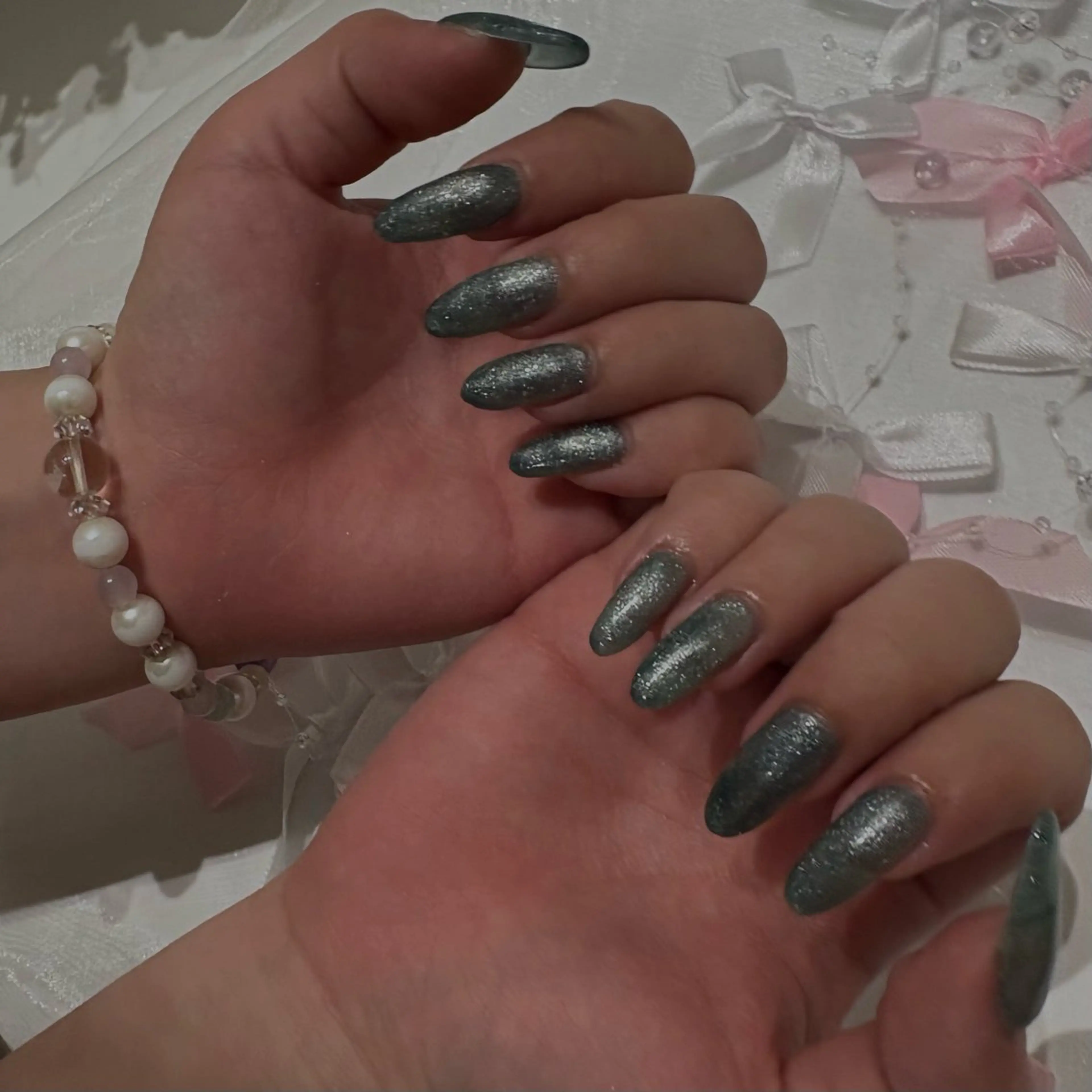 ネイル アートネイル ブルー 長さ出し フラッシュネイル フットネイル ハンドネイル vante_aimi .パラジェル取扱店のネイルデザイン