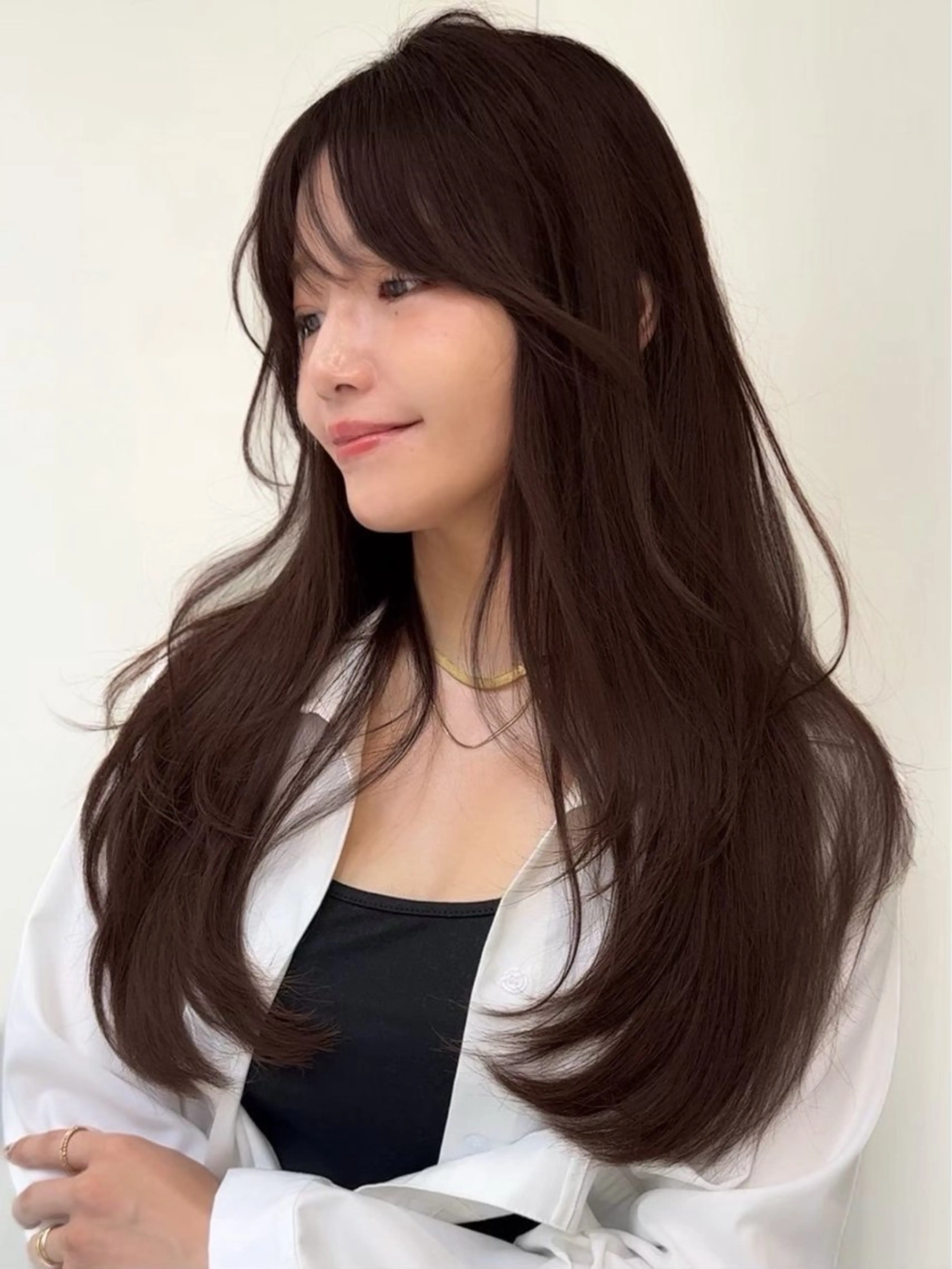 ロング カラー カット ヘアカラー トリートメント Amaretto かなのヘアスタイル