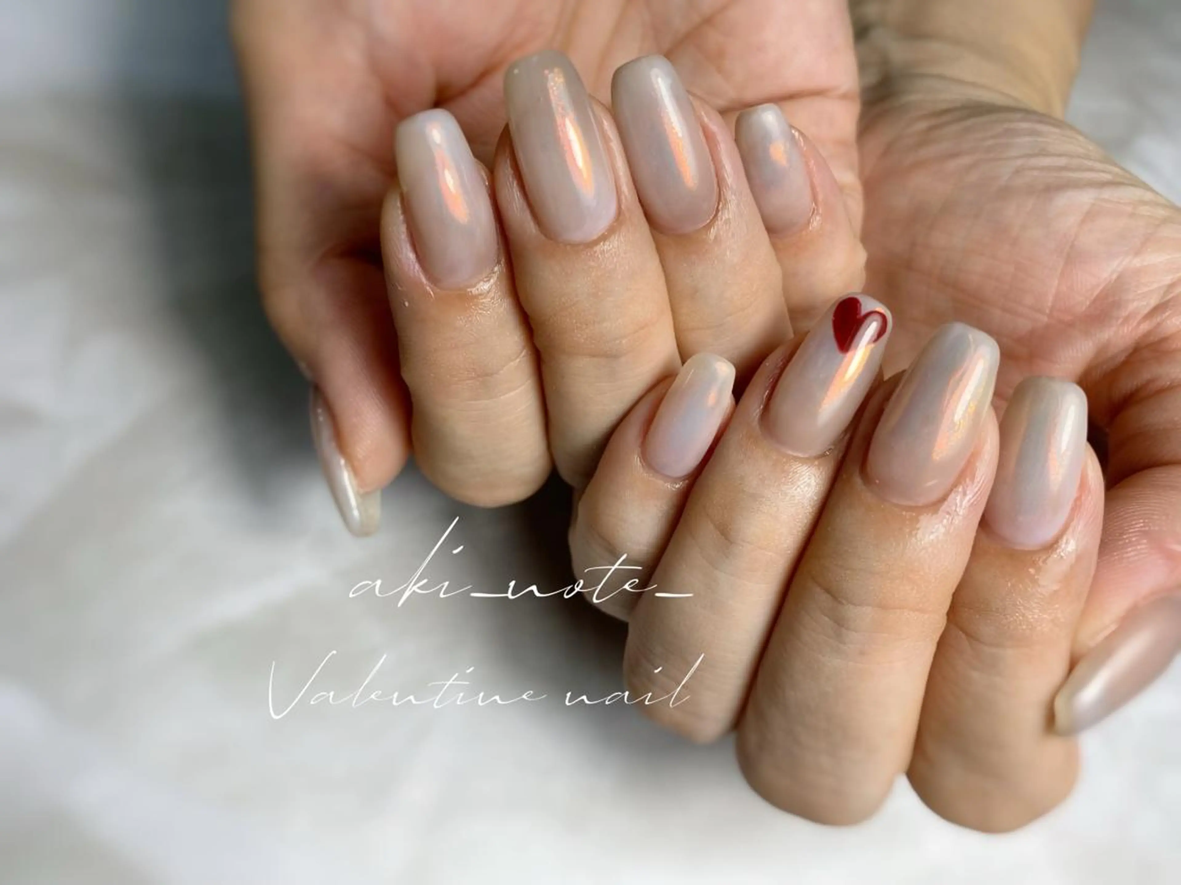 ネイル バレンタイン ハンドネイル フットネイル GRANDE大須 栄/店長 aki🌙のネイルデザイン