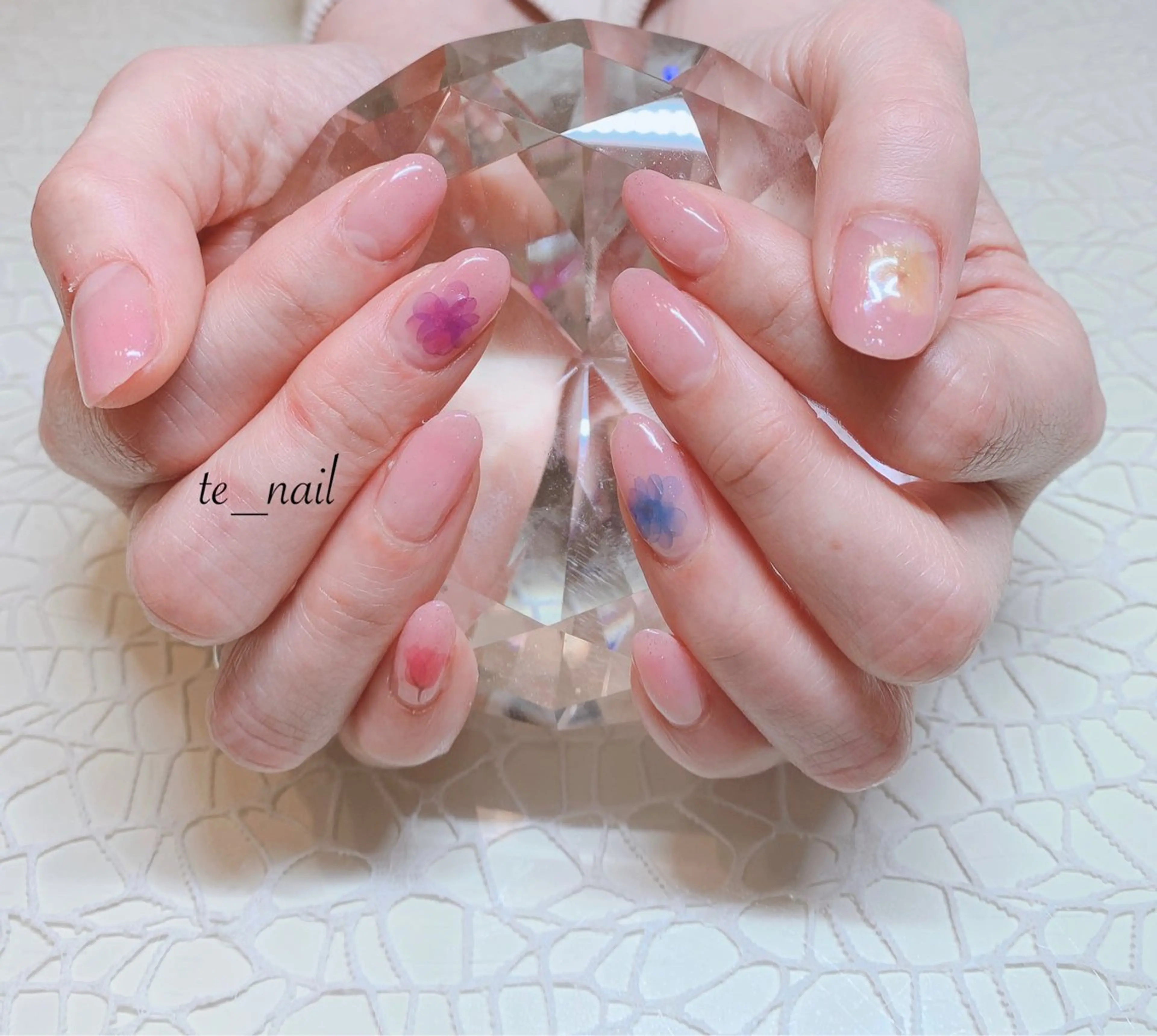 ネイル フラワーネイル グラデーション ｔe_ nailのネイルデザイン