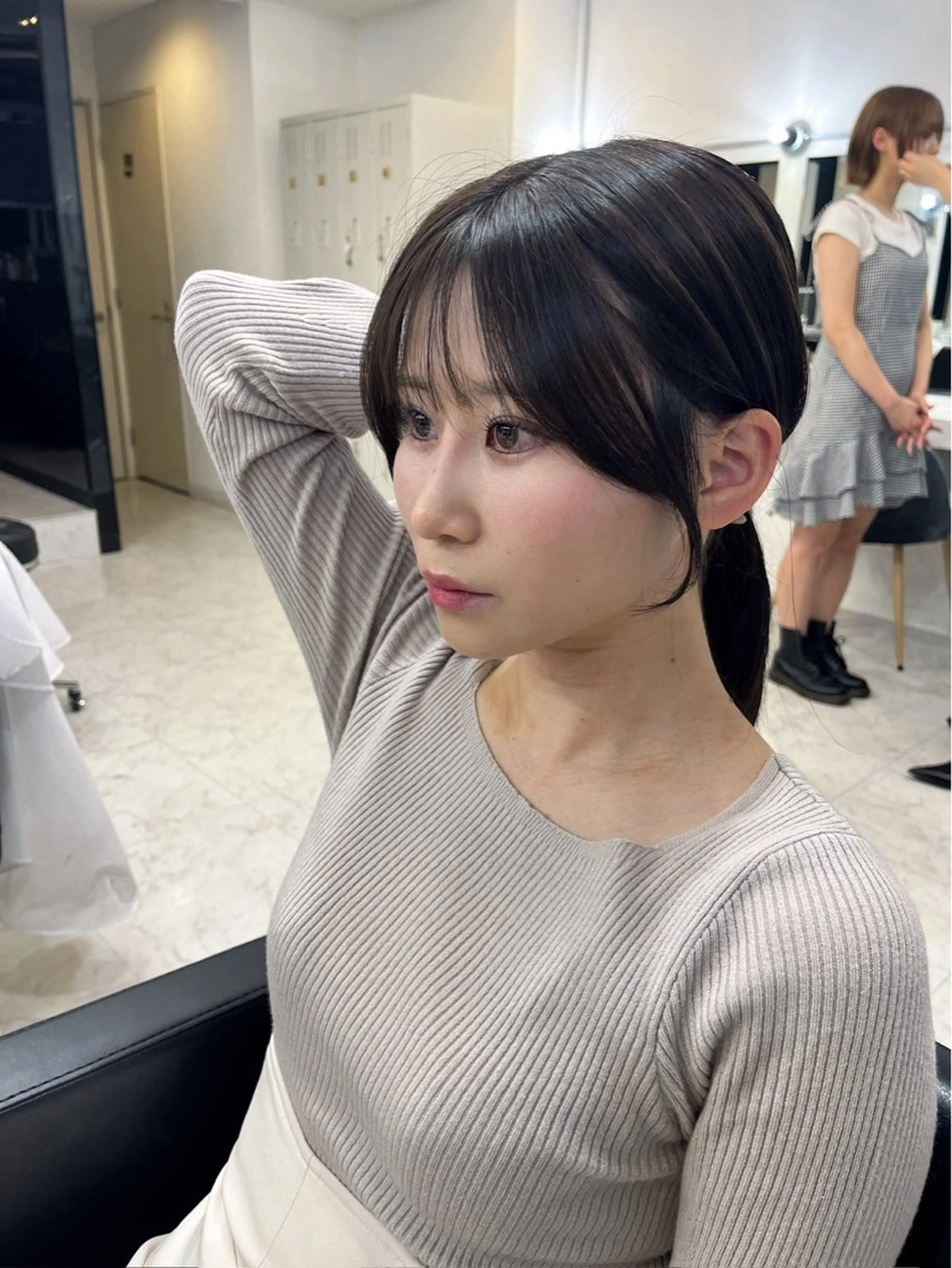 ミディアム カラー 顔周りカット ✨髪質改善✖︎韓国 レイヤー✨ナカムラのヘアスタイル