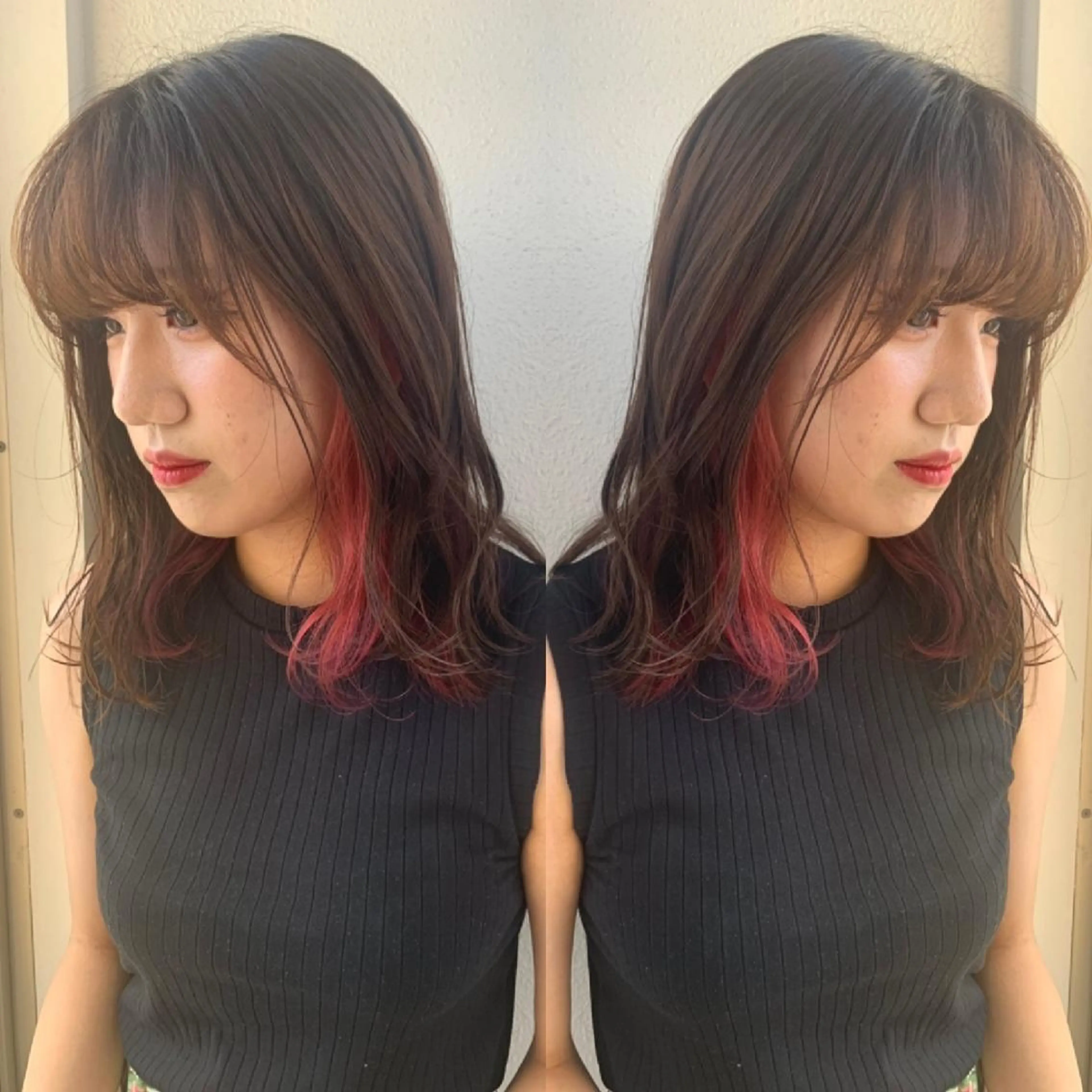 セミロング カラー ヘアアレンジ インナーカラー カット ヘアカラー トリートメント 竹内啓太 ボブのヘアスタイル