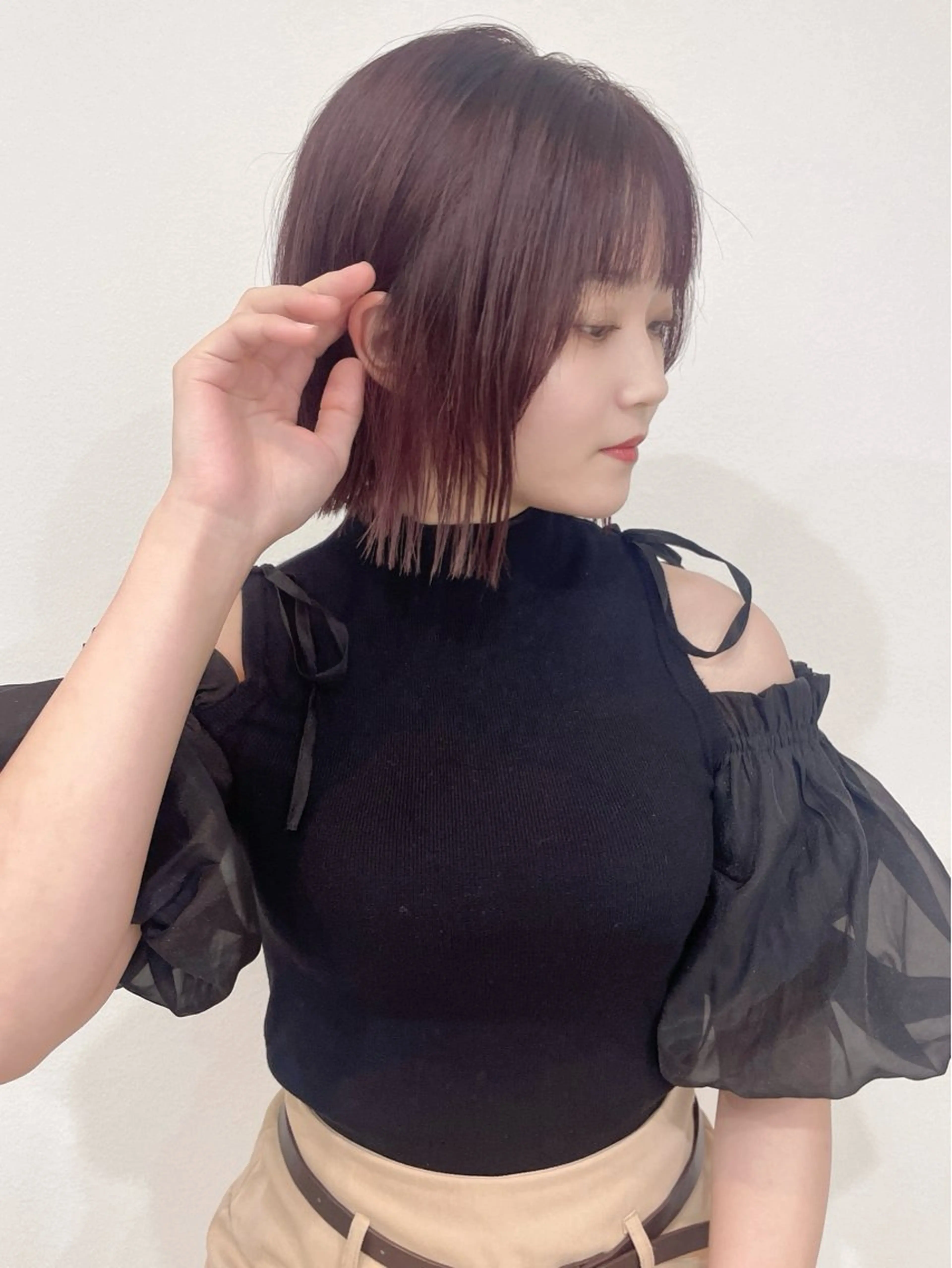 ミディアム カラー レイヤーカット 縮毛矯正◽️河野泰貴のヘアスタイル