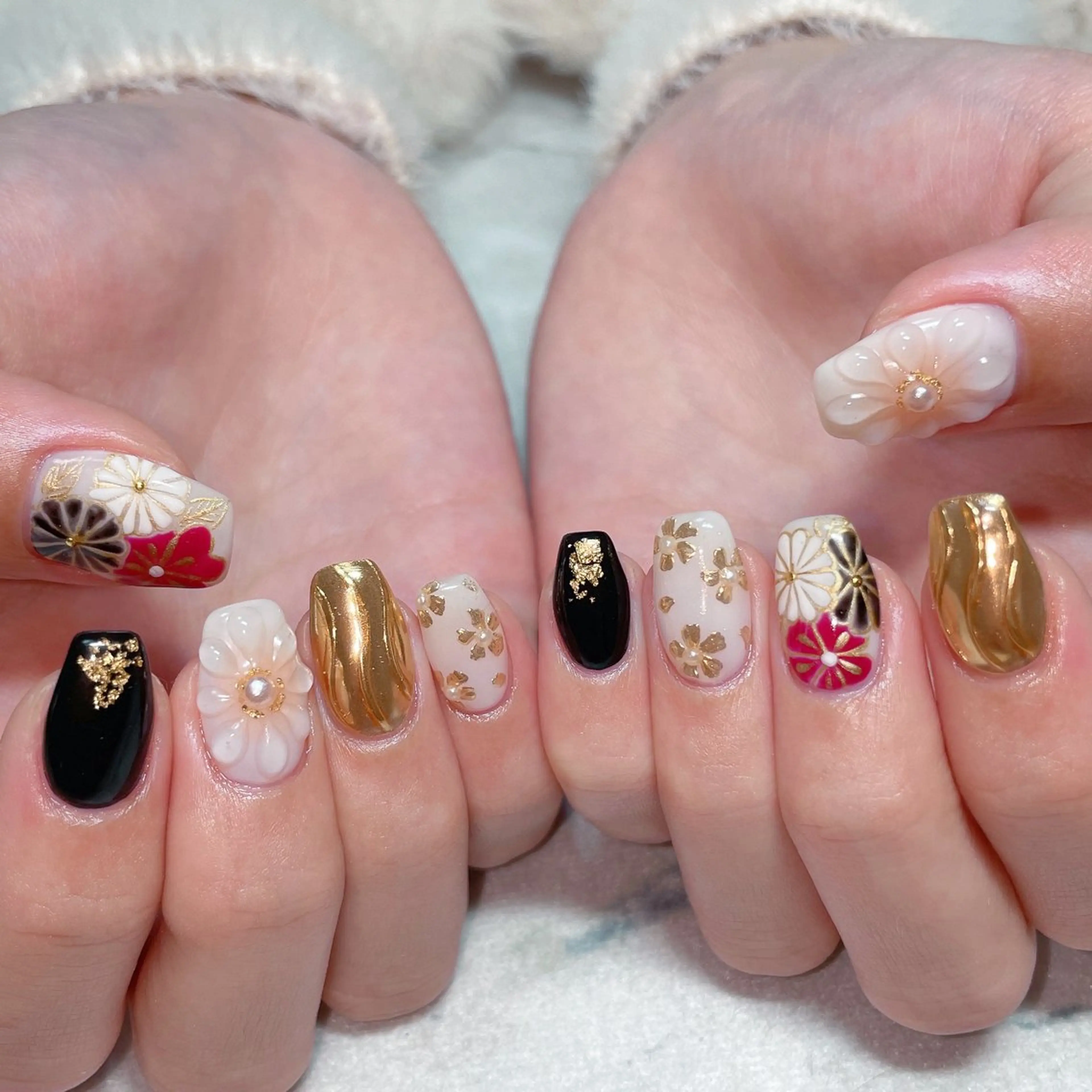 ネイル 成人式 ハンドネイル Jeremy ♡ HARUKAのネイルデザイン