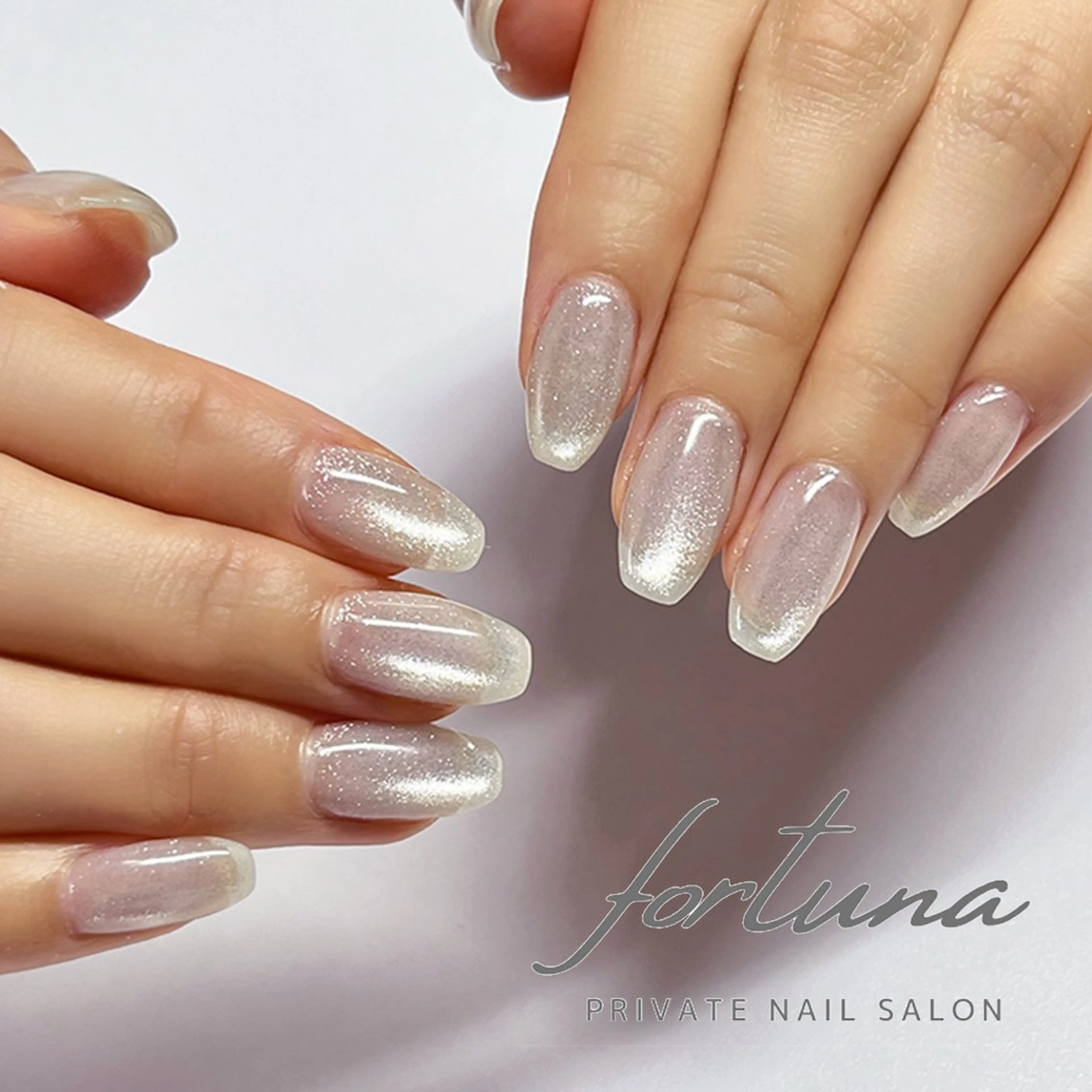 ネイル クリアネイル ジェルネイル マグネットネイル パラジェル ハンドネイル fortuna 武藤裕美のネイルデザイン