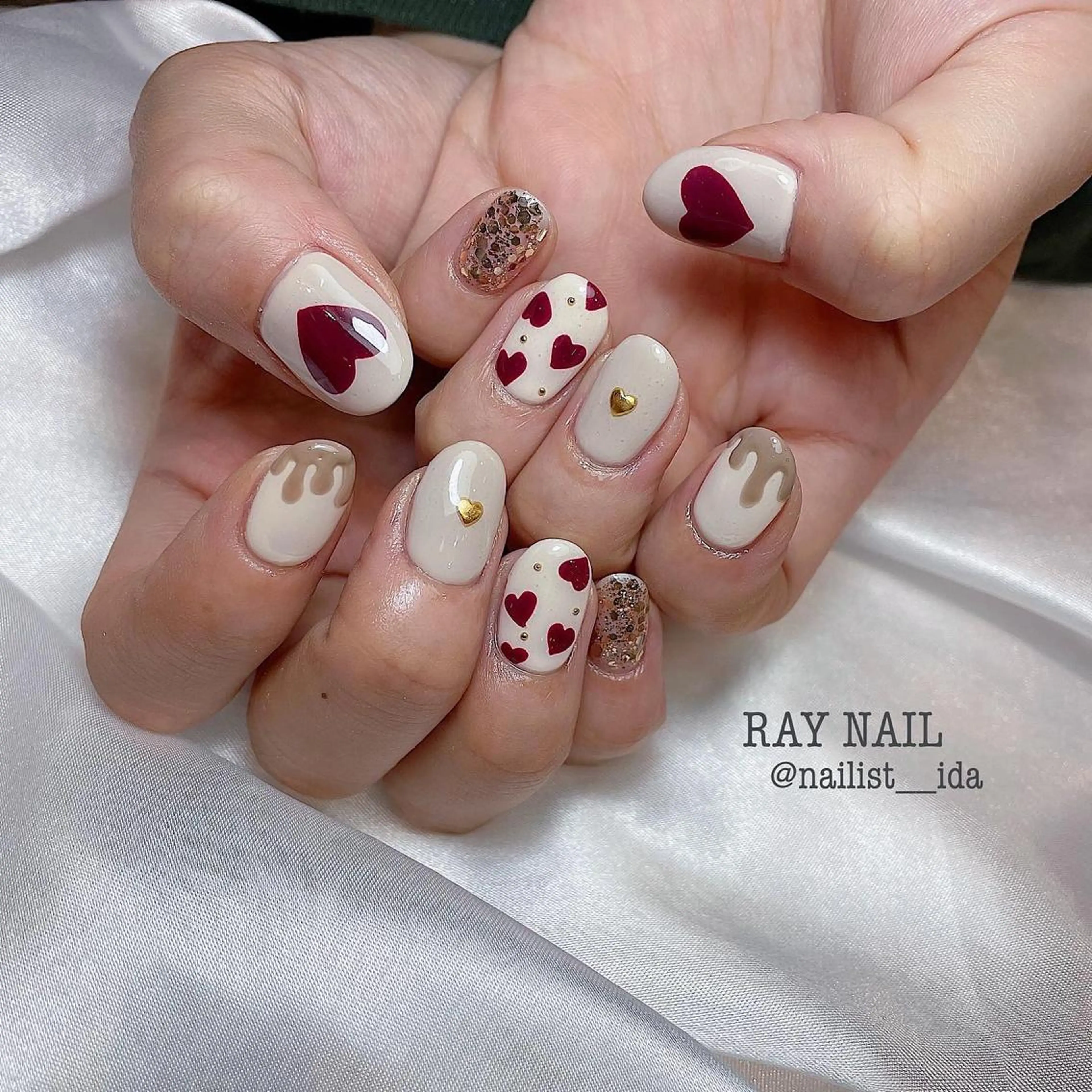 ネイル ハート Arowa 伊田のネイルデザイン