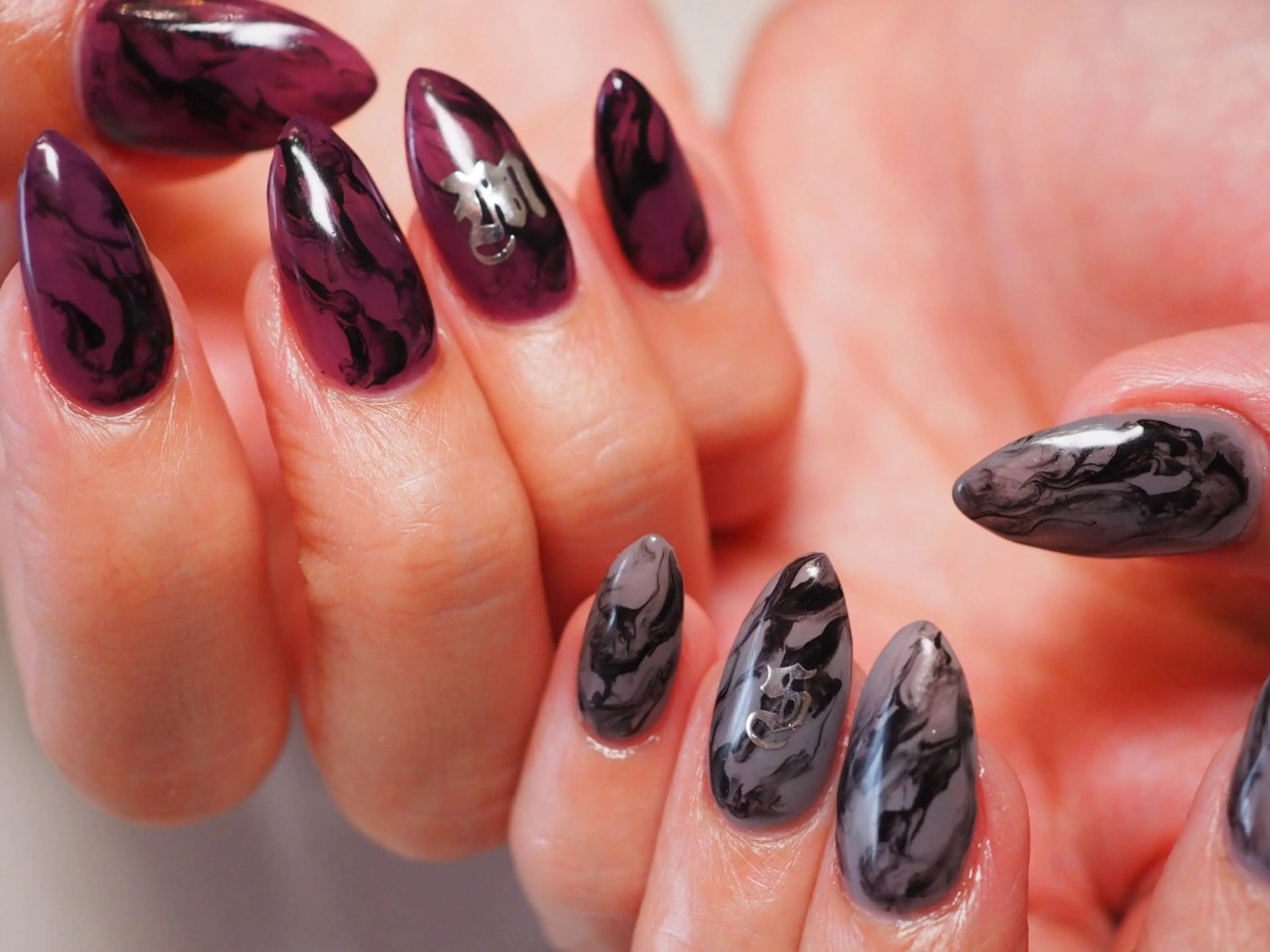 ネイル ジェルネイル 大理石ネイル(マーブル) スカルプネイル ソフトジェル ネイルチップ ハンドネイル NAILSTUDIO401所属・ジェルチップ長さだし 専門ネイルサロンのネイルデザイン