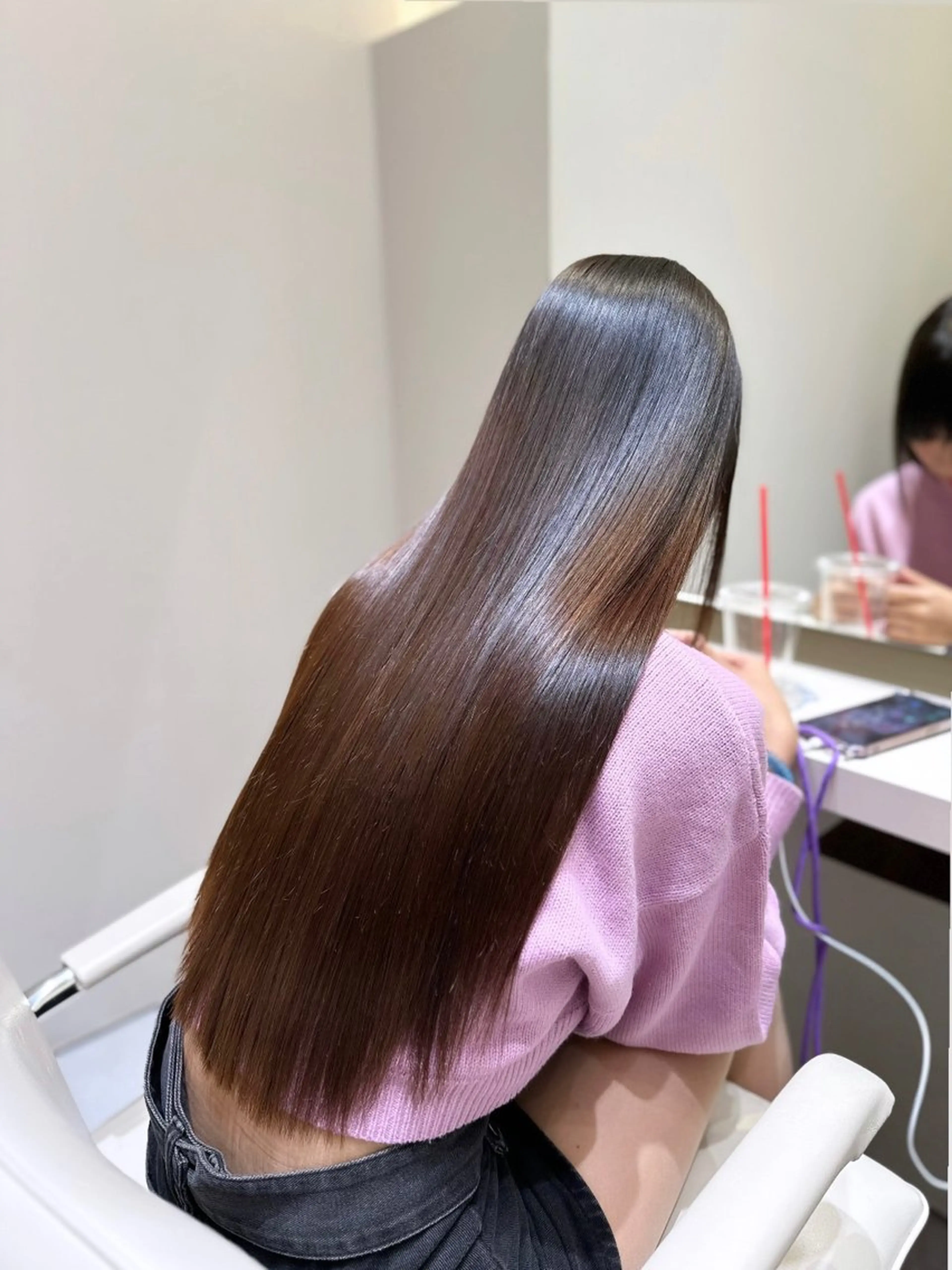 ロング 縮毛矯正 カット 縮毛矯正 西宮ガーデンズ k-two土田陸登のヘアスタイル