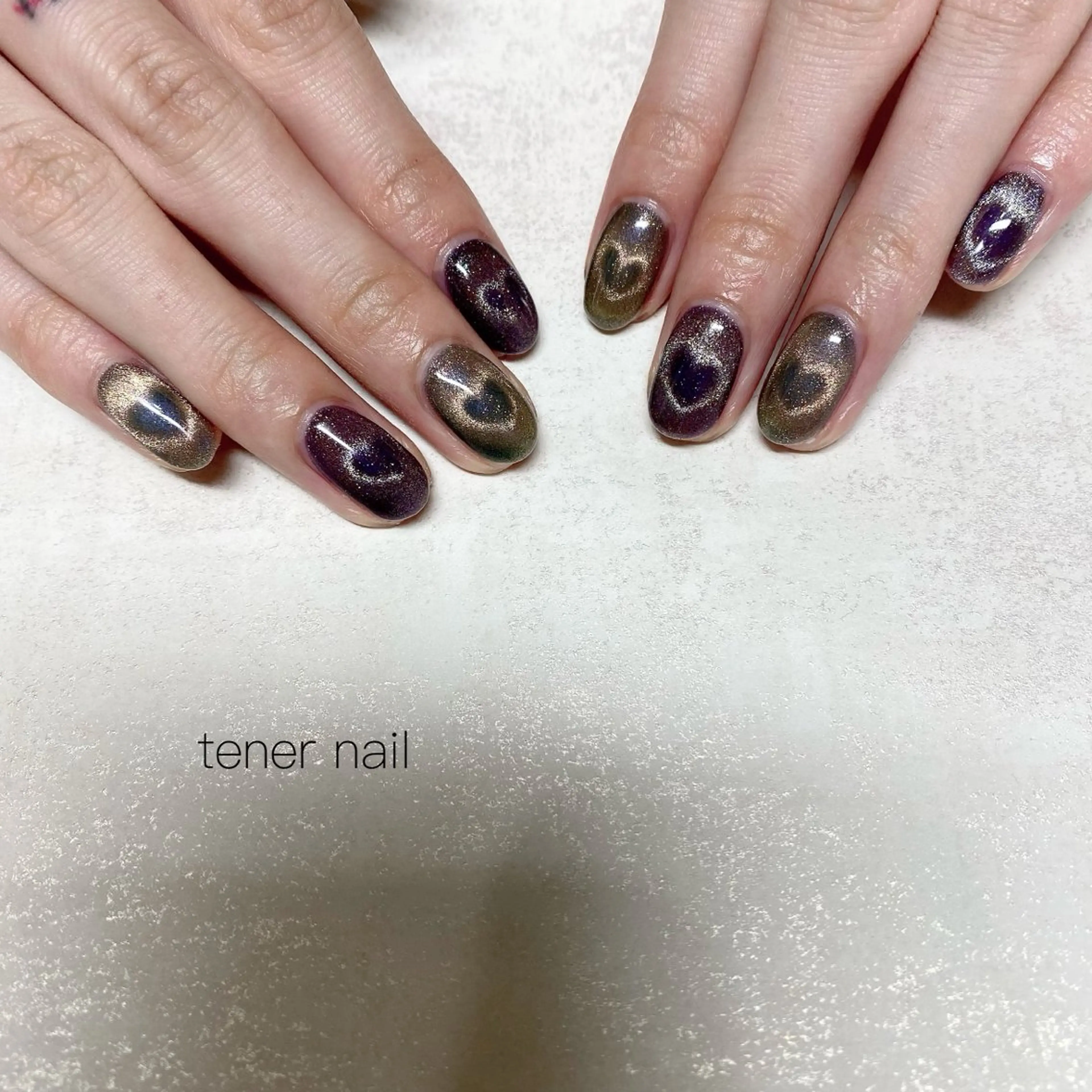 ネイル ハート マグネットネイル ハンドネイル tener  nail  テネルネイル所属・テネルネイル tener nailのネイルデザイン