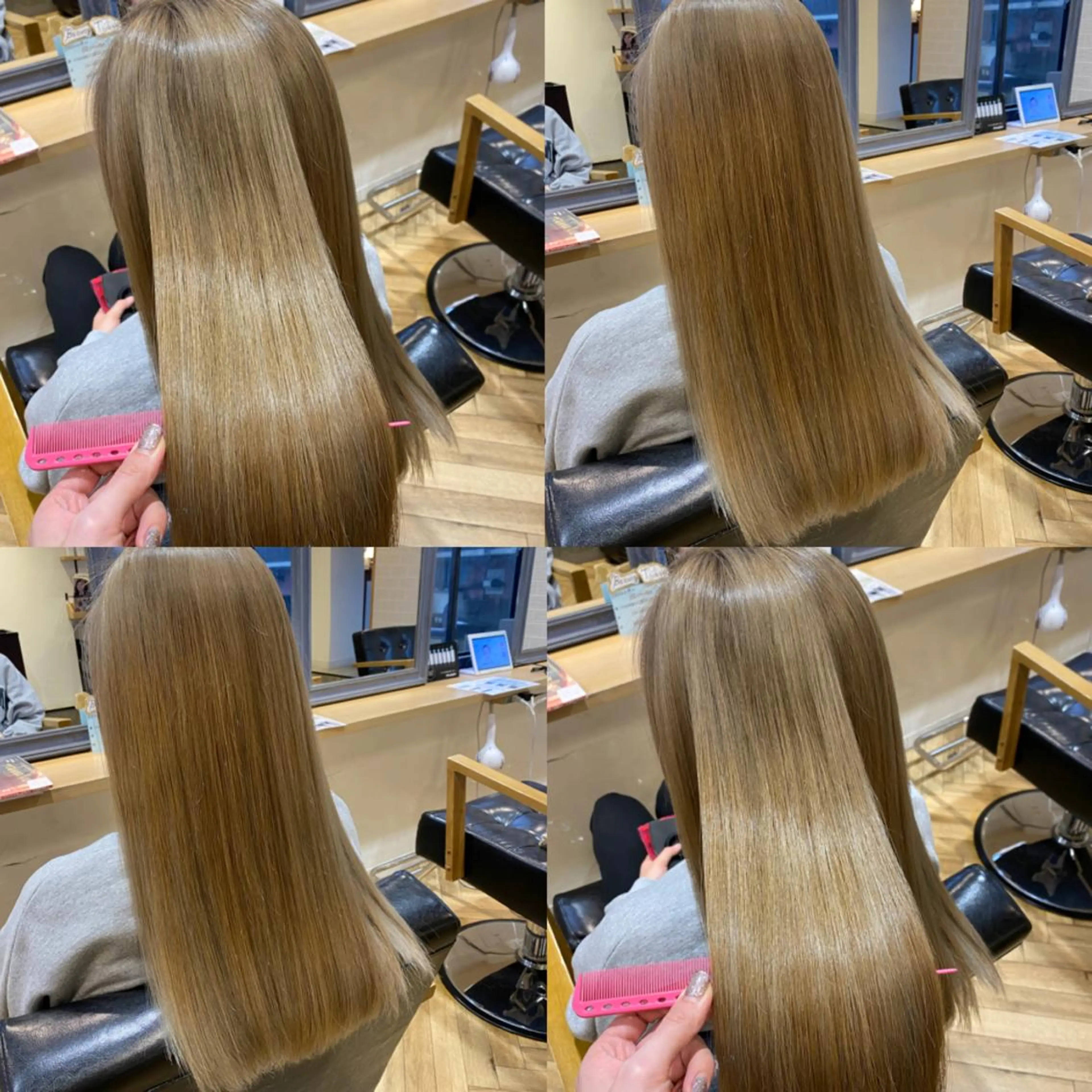 ロング カラー ベージュカラー ブリーチ 艶カラー/韓国顔周り 🎀mamiのヘアスタイル