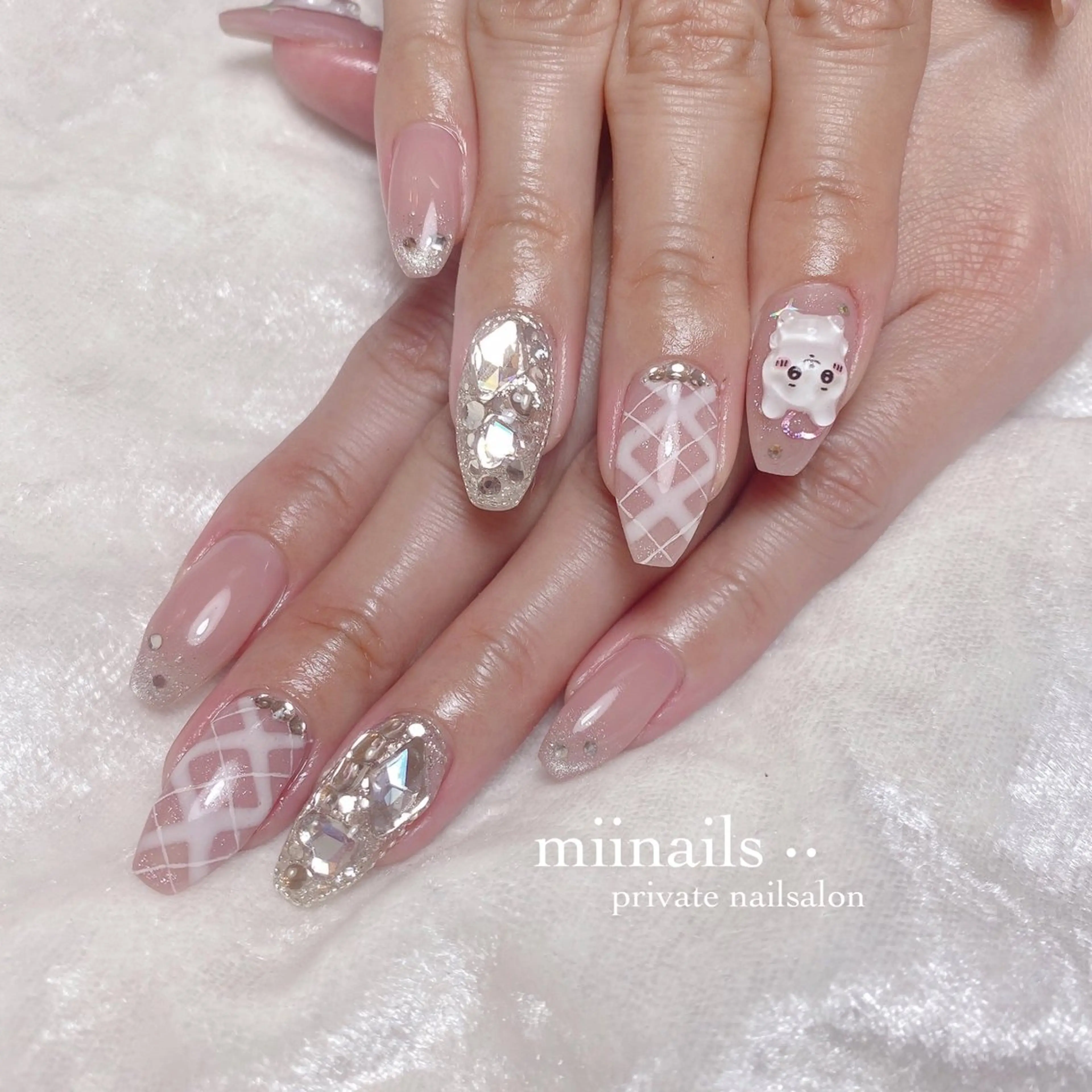 ネイル フレンチネイル 韓国ネイル ワンホンネイル ハンドネイル nailsalon miinailsのネイルデザイン