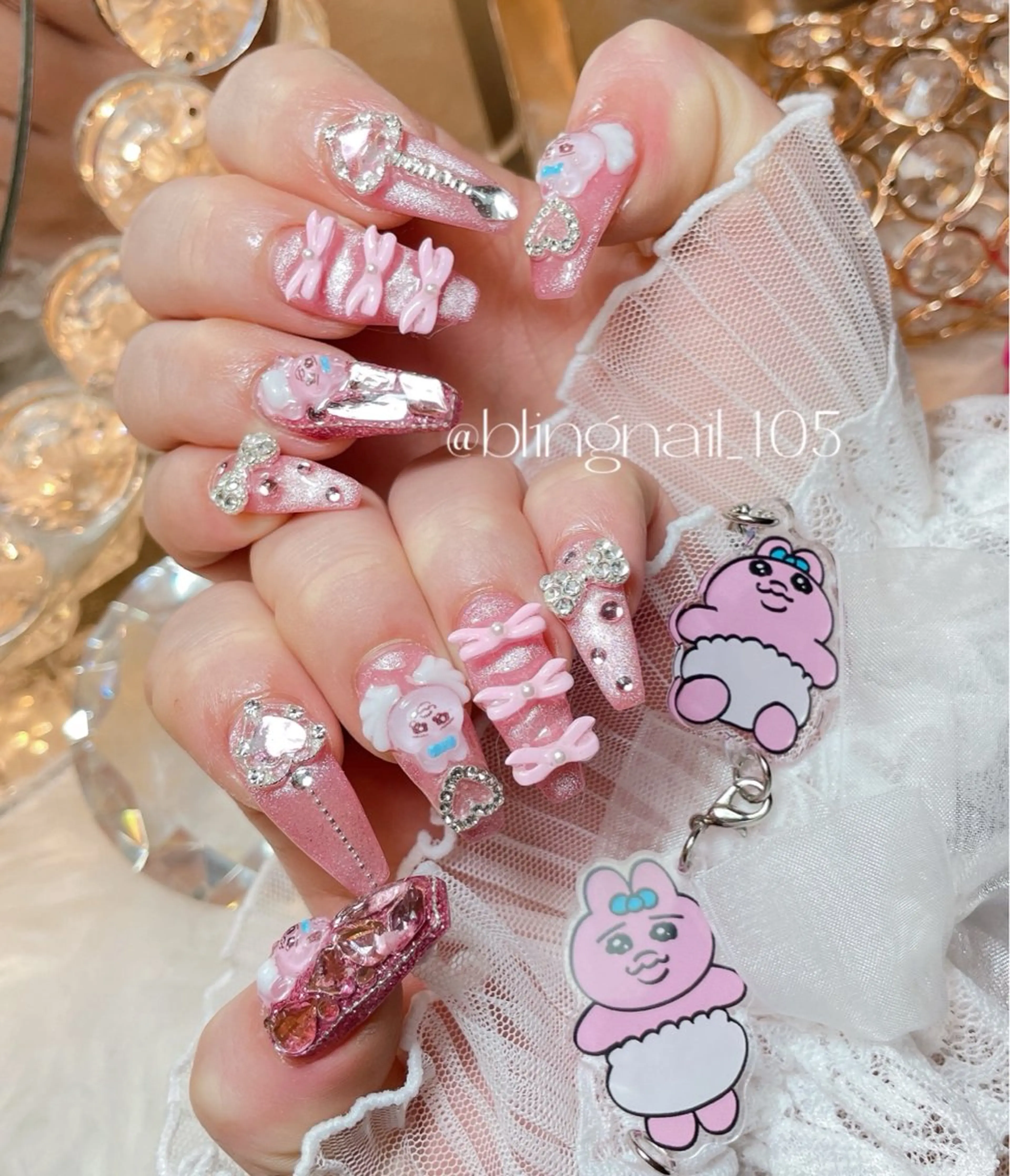 ネイル 持ち込み 23時まで❤︎韓国、 ワンホンネイルのネイルデザイン