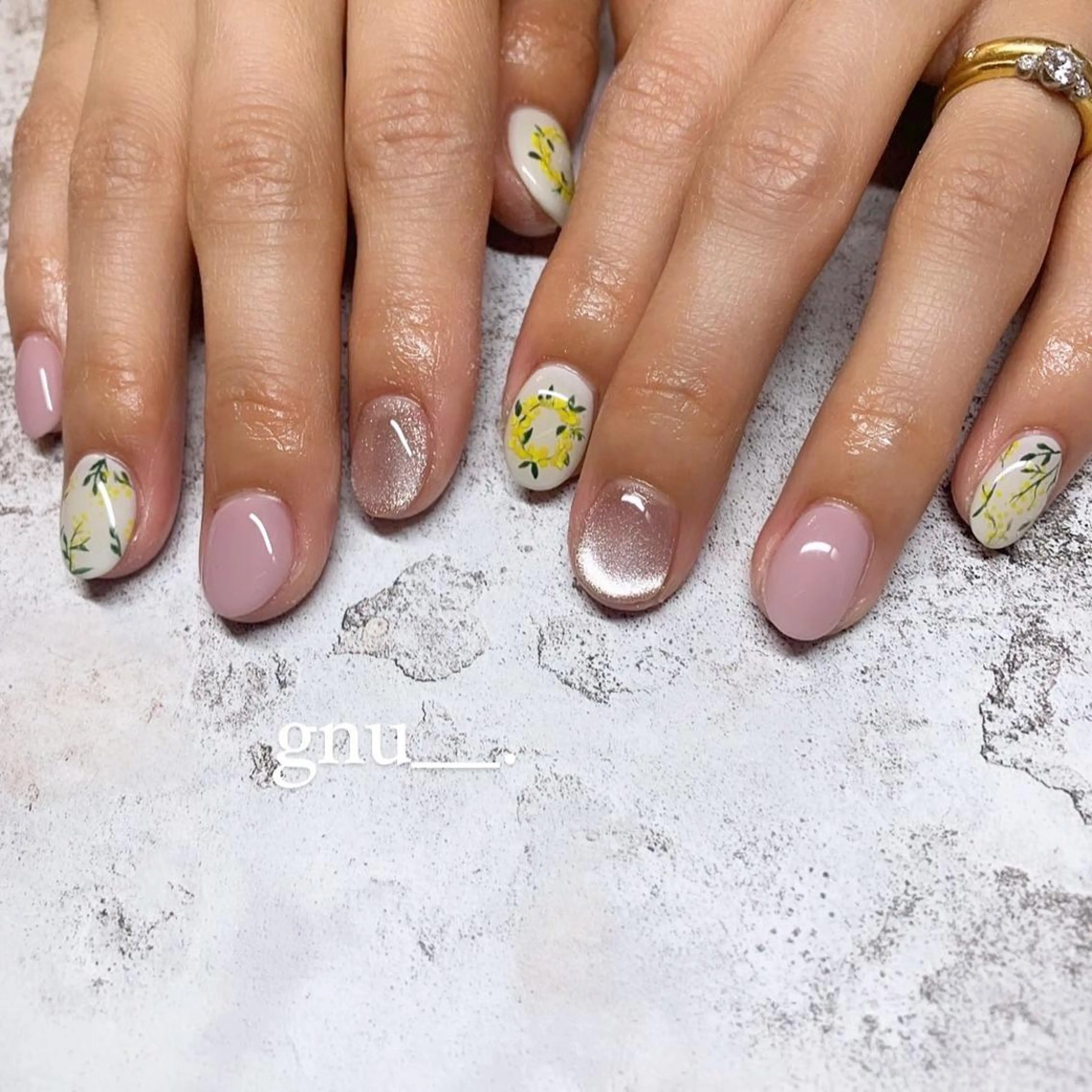 ネイル 春ネイル ハンドネイル gnu__. nailのネイルデザイン