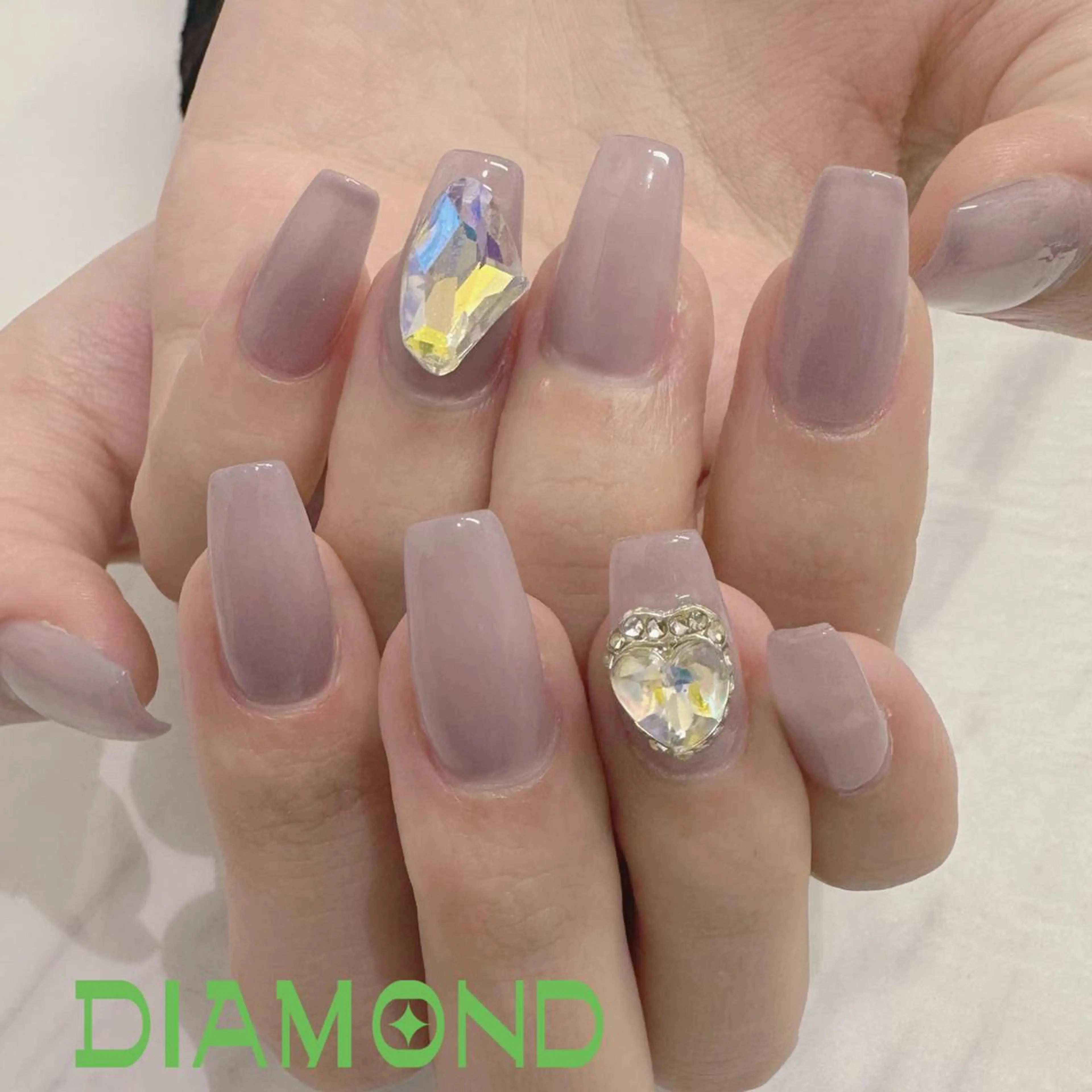 セミロング ハンドネイル Diamond ✨のネイルデザイン