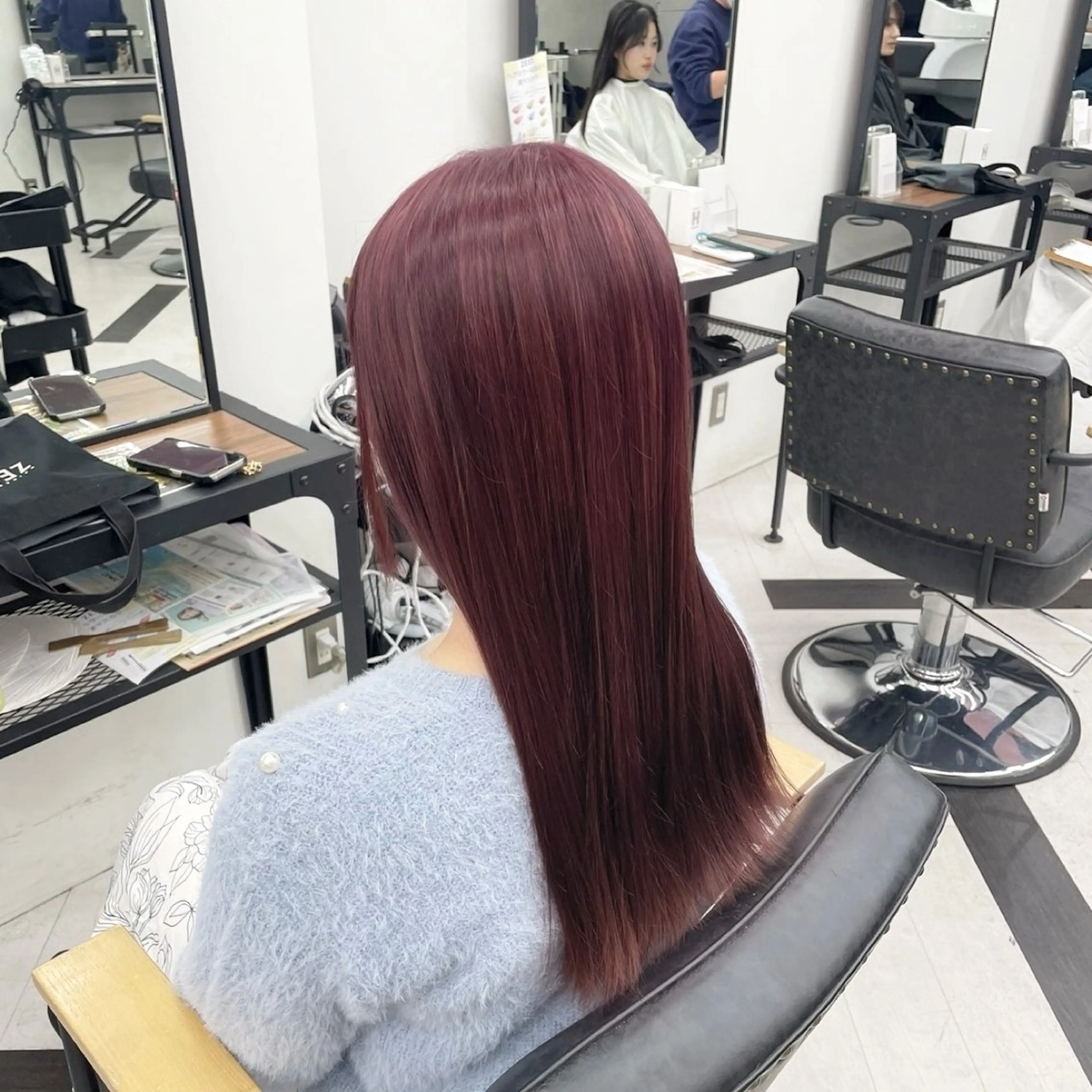 セミロング カラー パーマ ヘアアレンジ メンズ ラベンダーカラー ピンクカラー ピンクラベンダー トリートメント mona/ ストレートスタイル✨のヘアスタイル