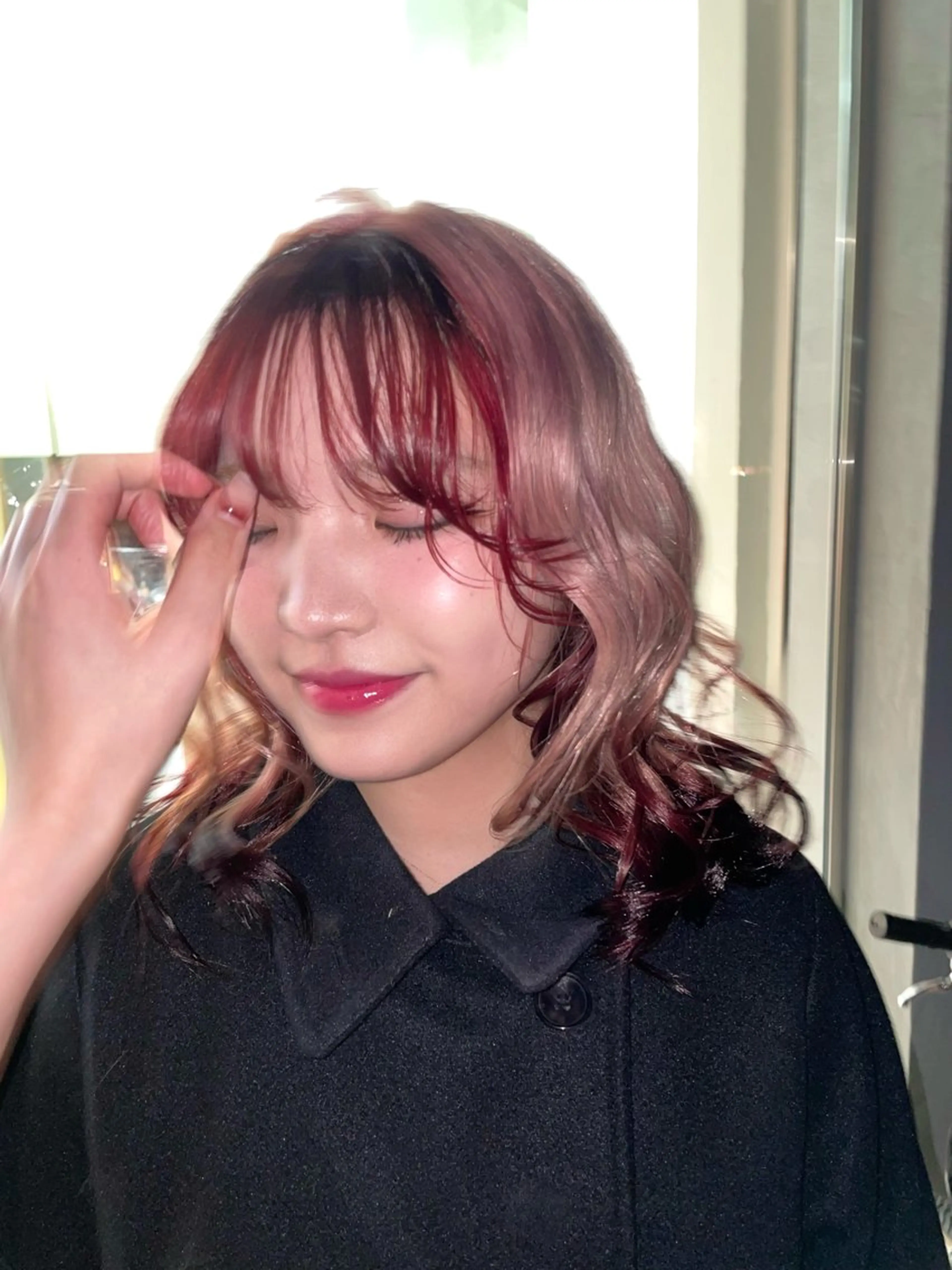 ミディアム カラー ヘアカラー Then所属・mana/ハイトーン /ヘアアレンジ🎀のヘアスタイル