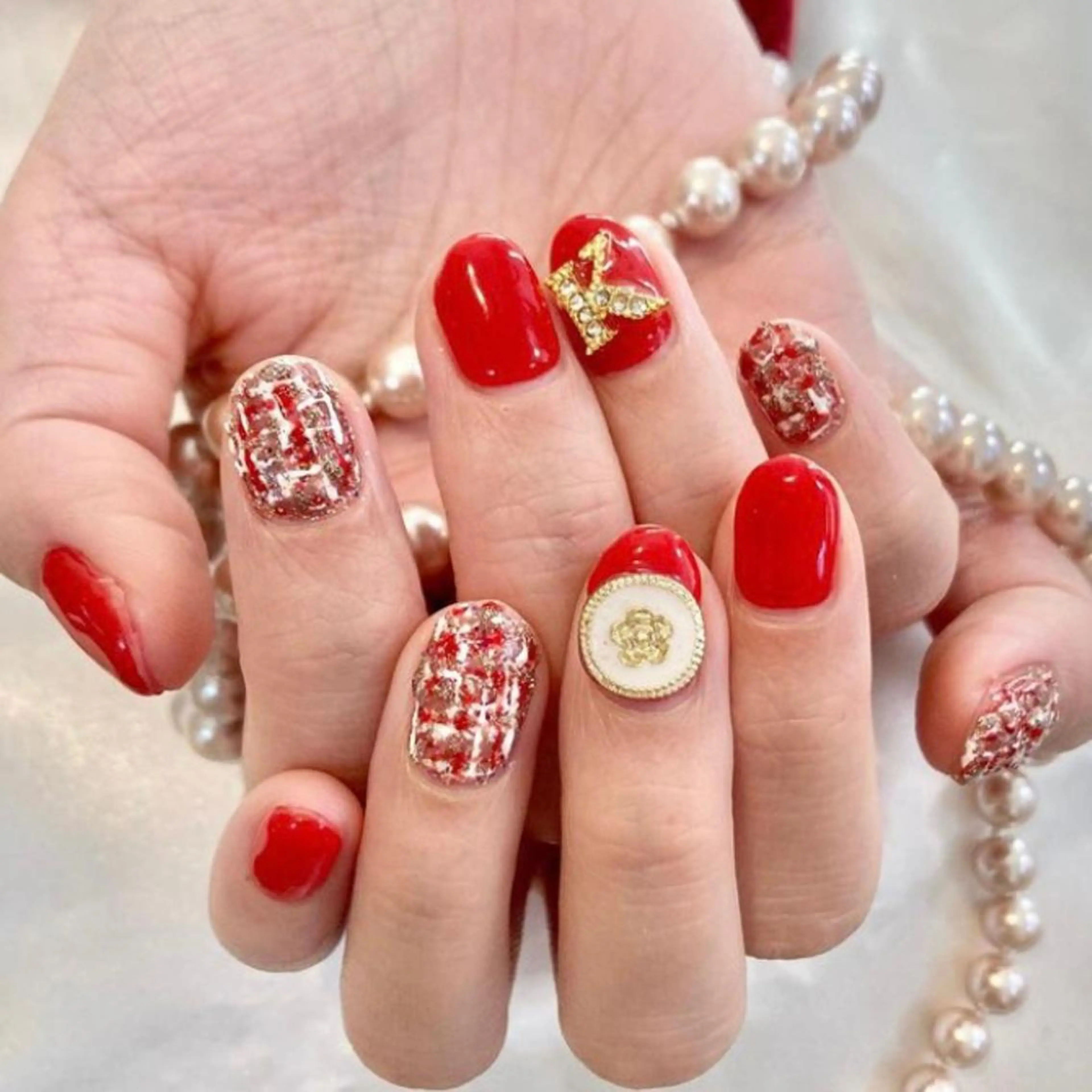 ネイル アートネイル オーロラネイル べっ甲ネイル ブルー ボルドー ハンドネイル 韓国ネイルサロン Miuのネイルデザイン