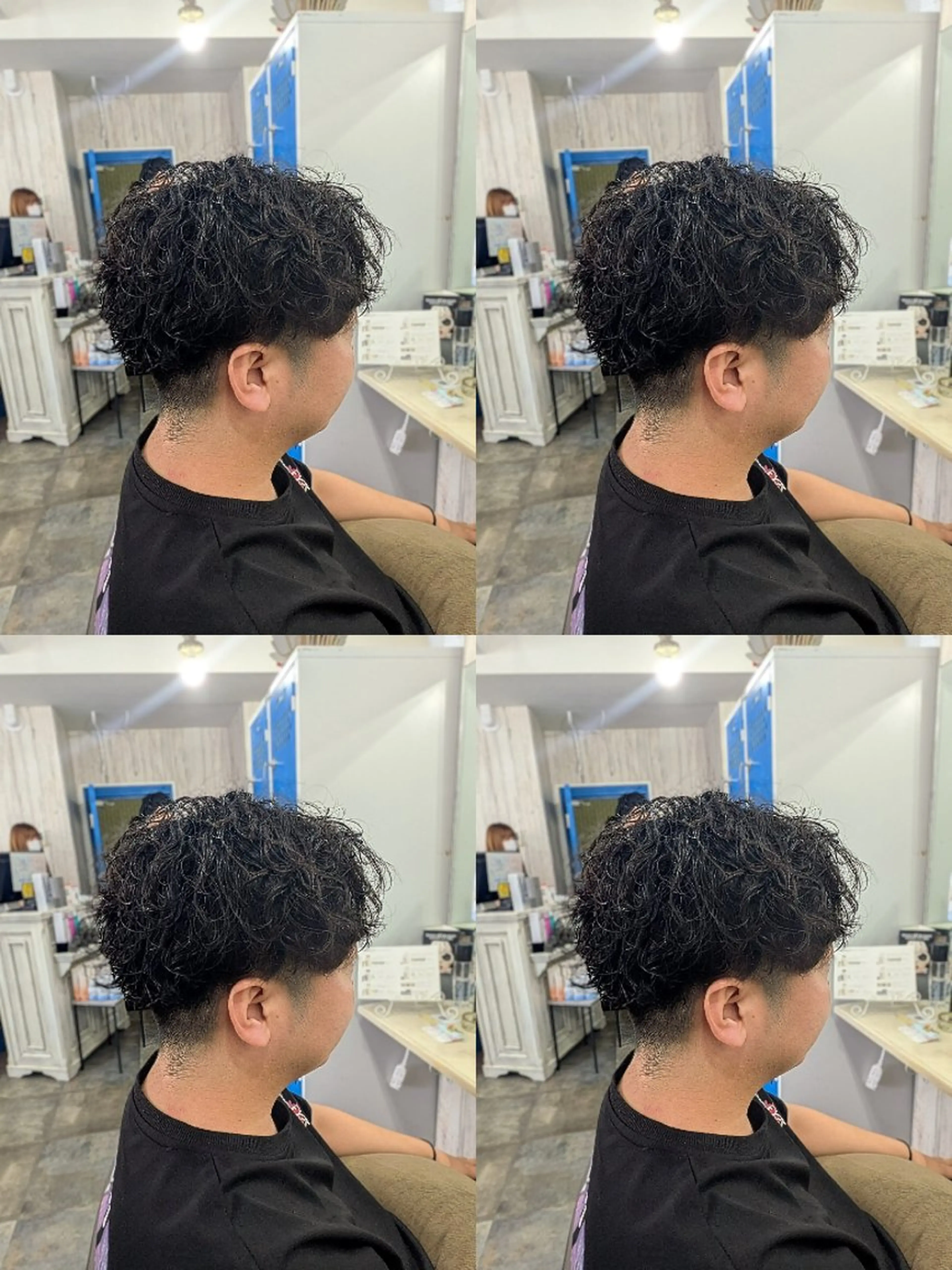 メンズ パーマ アップバング センターパート フェードカット メンズ韓国風 韓国マッシュ カット パーマ トリートメント メンズパーマ/顔周り レイヤー店長えのもとのヘアスタイル