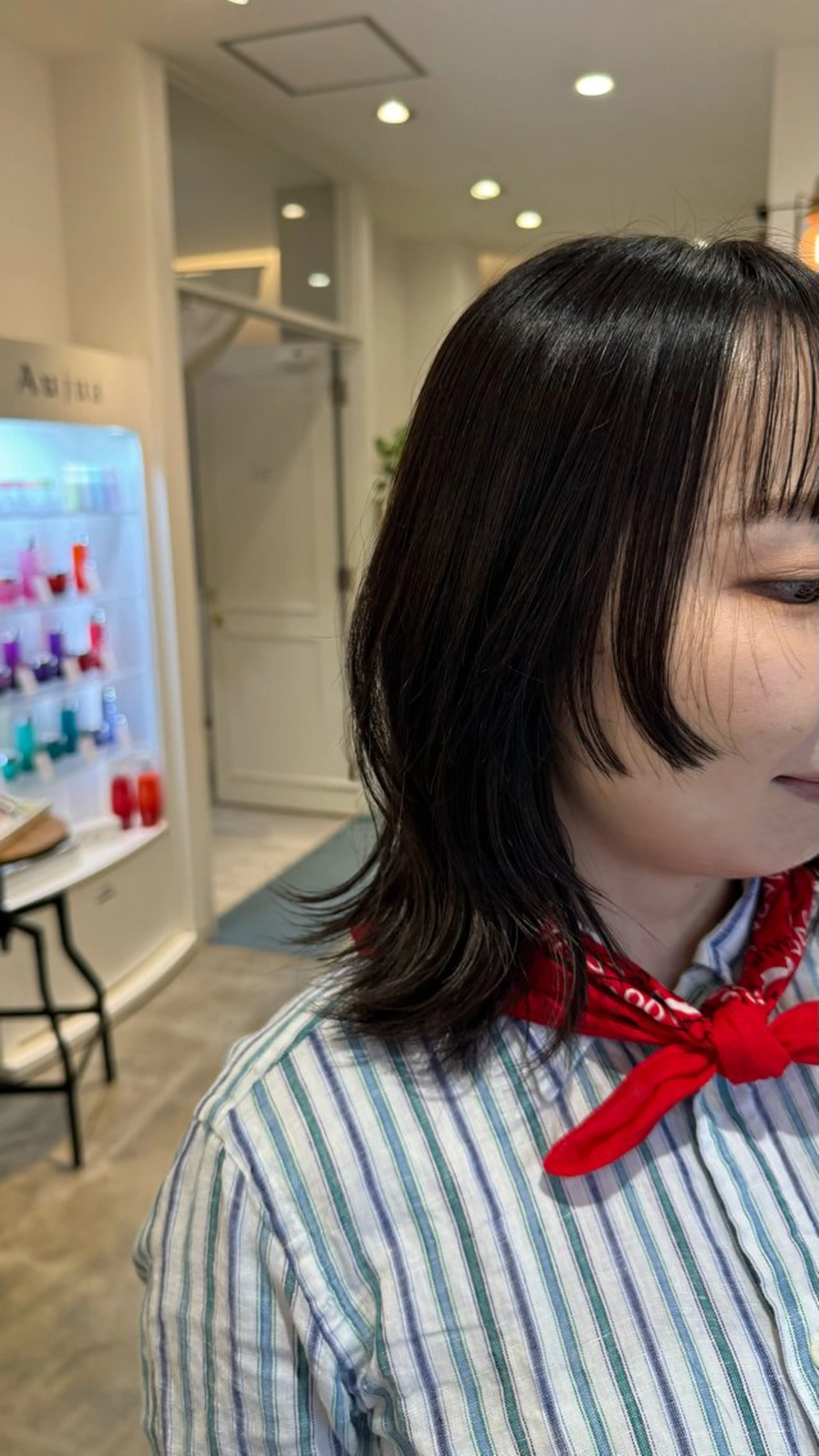 ミディアム カット ヘアカラー 國原 姫菜のヘアスタイル