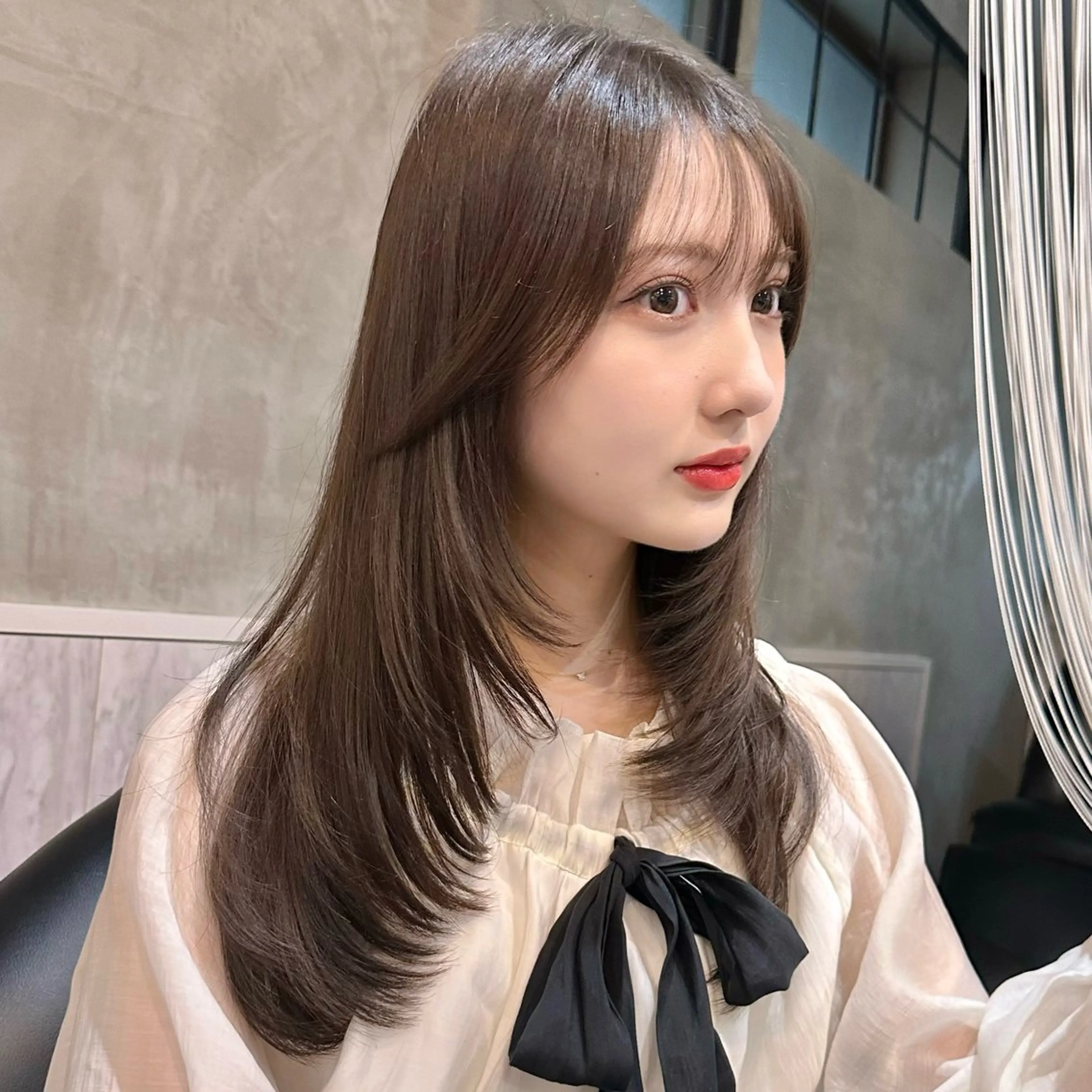 ロング 🌹ハッシュカット、 レイヤー韓国ヘア🌹のヘアスタイル