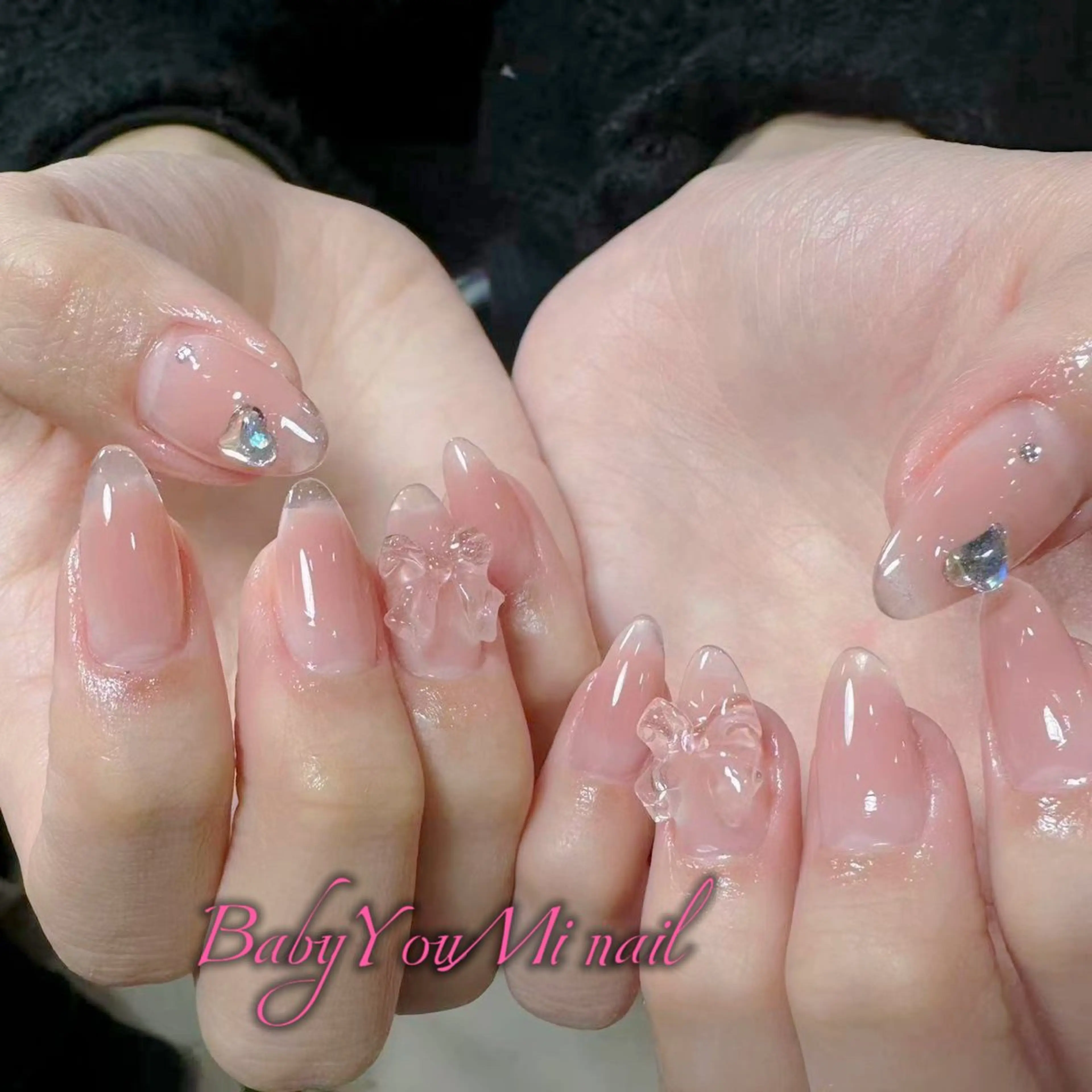 ネイル オーロラネイル フラワーネイル フットネイル フレンチネイル ジェルネイル ハンドネイル BabyYouMi ねねのネイルデザイン