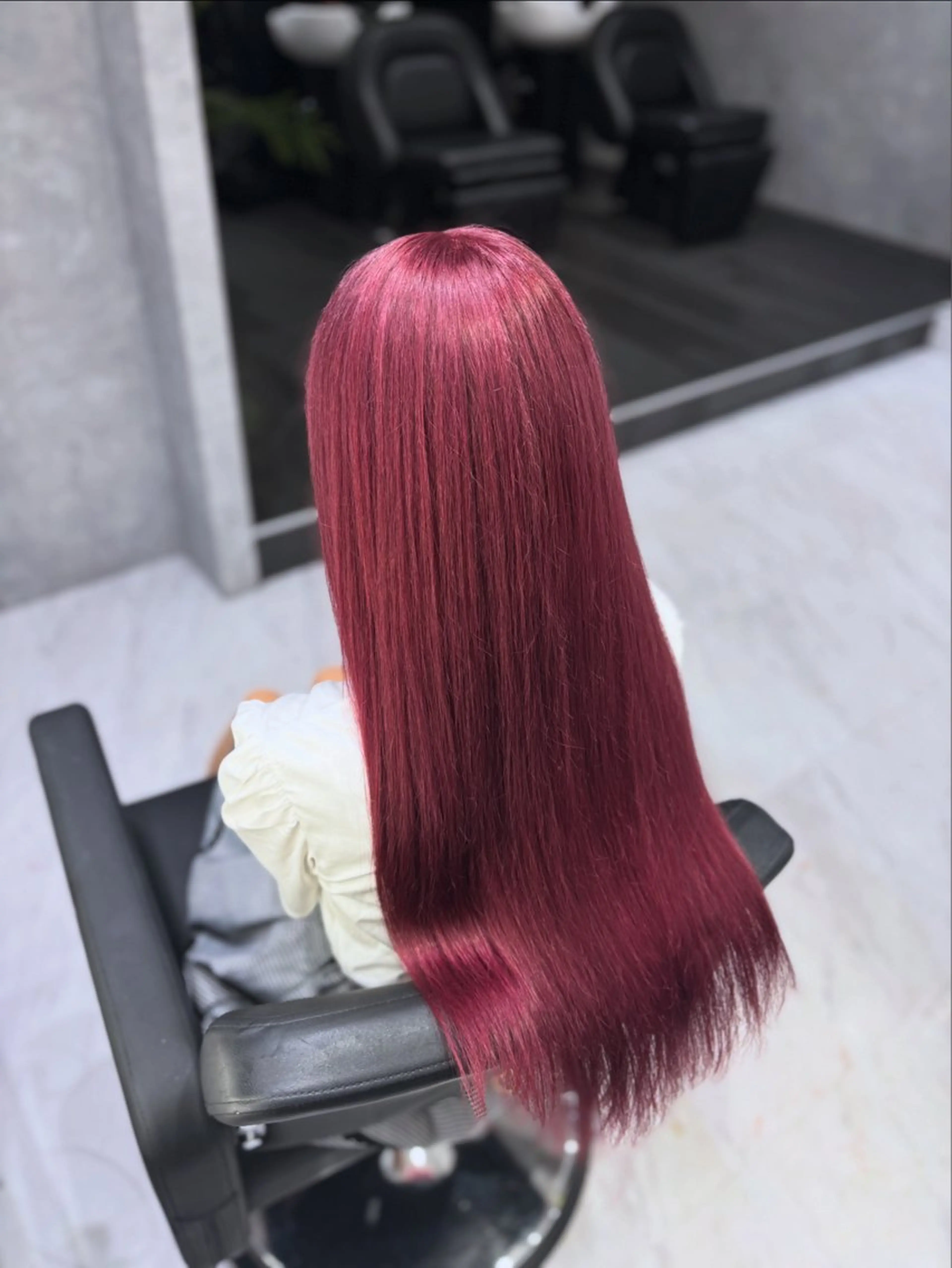 ロング カラー ピンクカラー 安藤 美羽のヘアスタイル