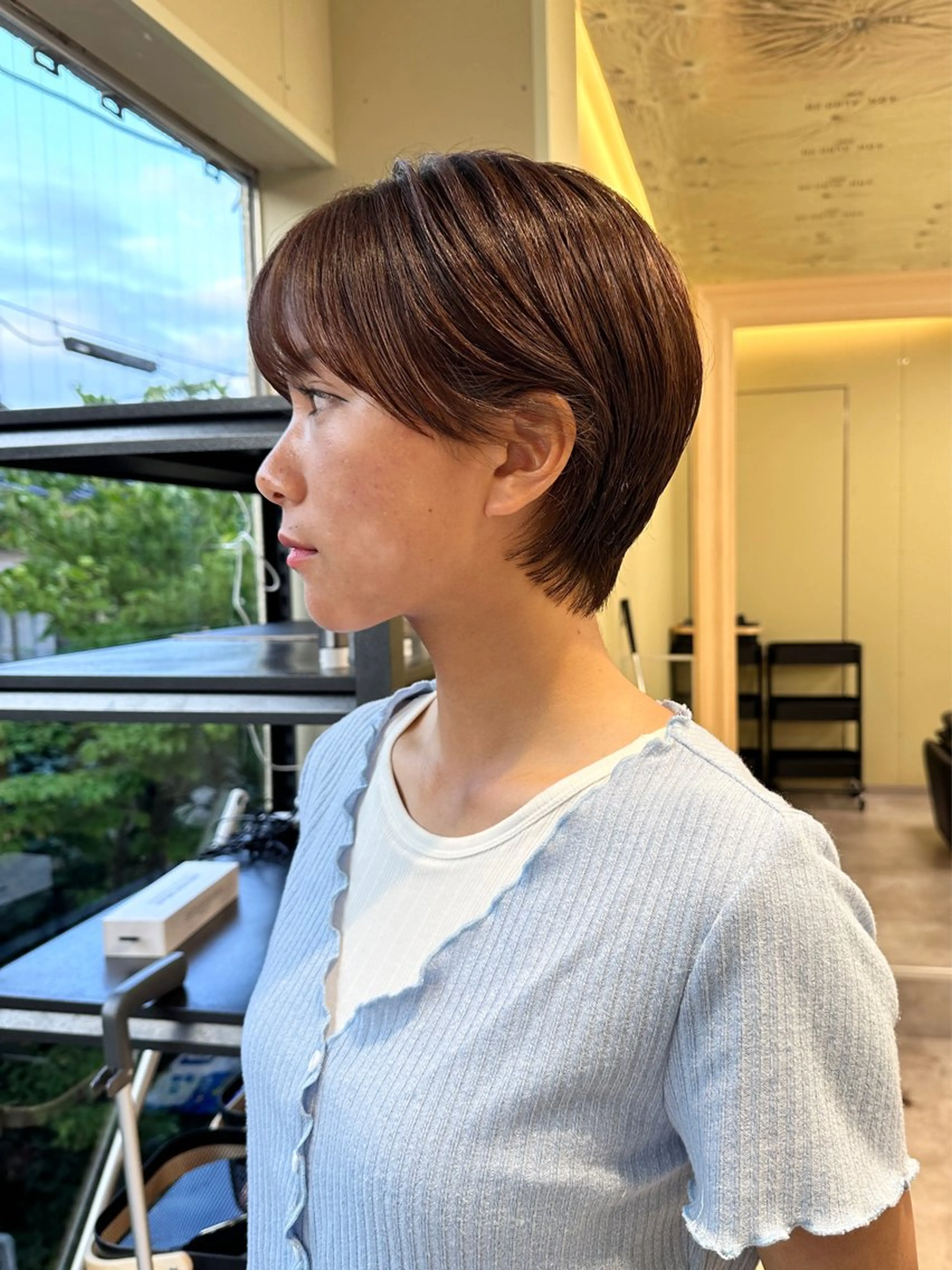 ショート カット ヘアカラー ボブ/ぱつっとボブ/ 谷口 海星のヘアスタイル