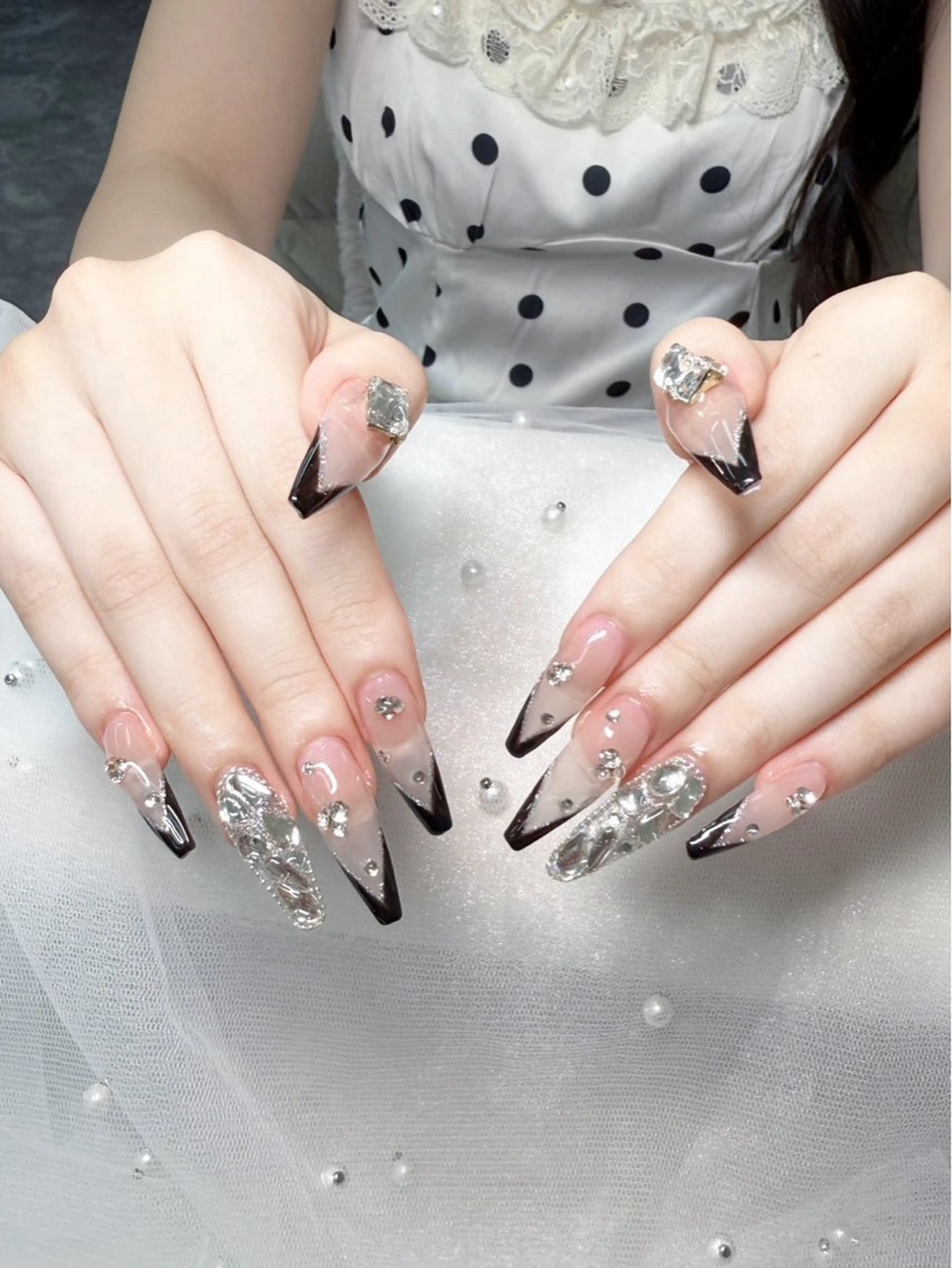 ネイル ジェルネイル グラデーション ロングネイル 持ち込み スカルプネイル MIYU nail リナのネイルデザイン