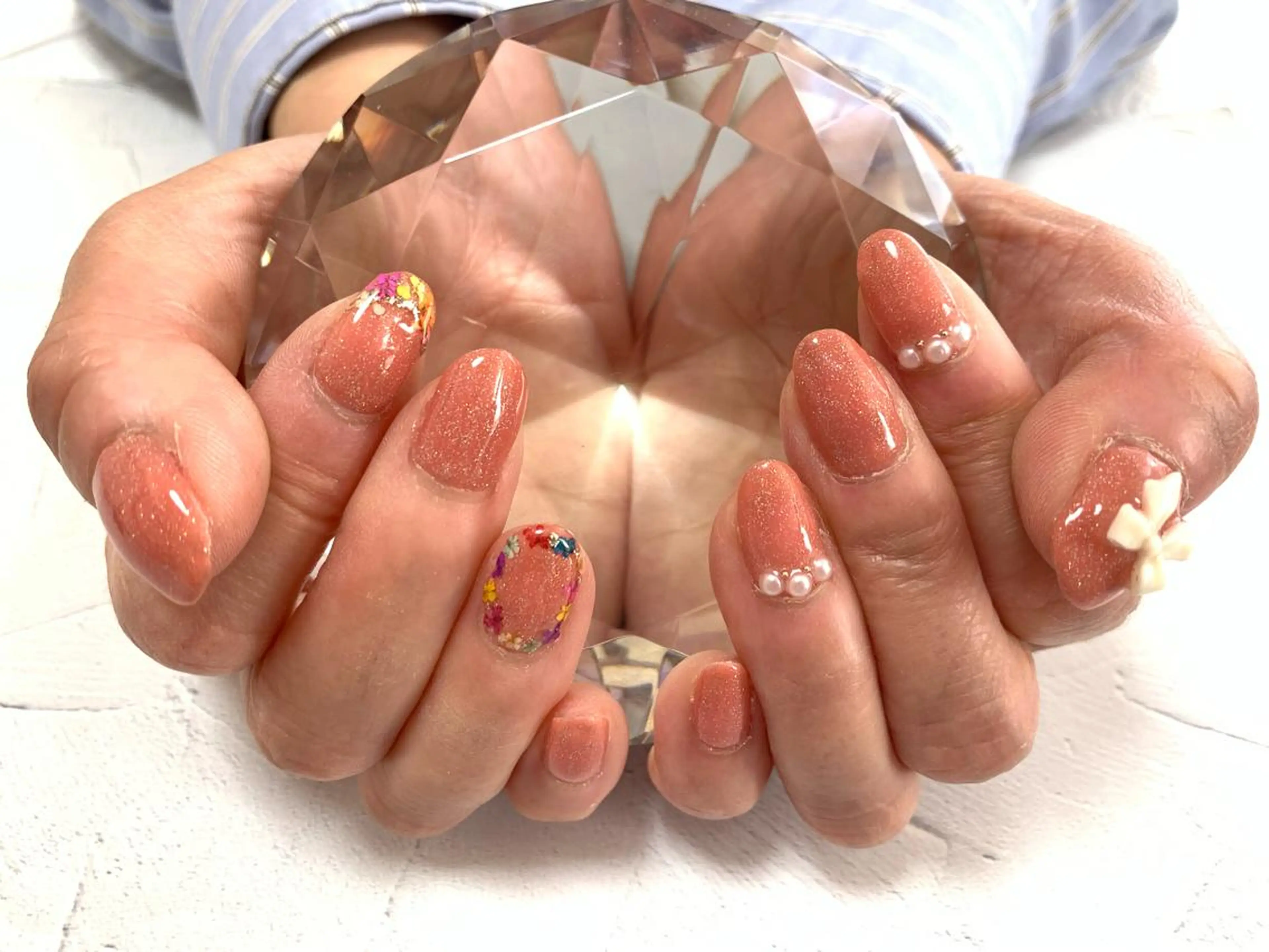 ネイル フラワーネイル リボン noheanail YONEDAのネイルデザイン