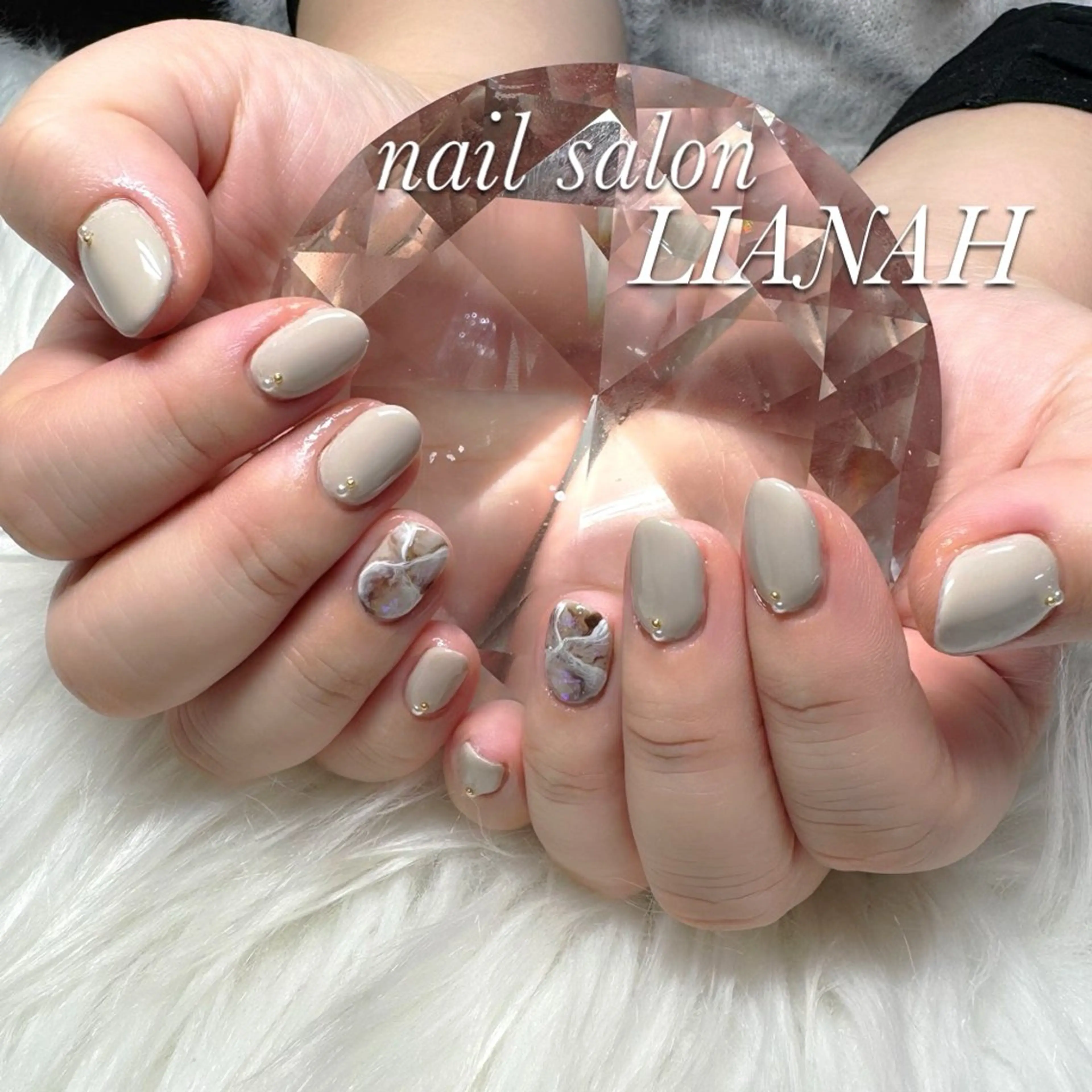 ネイル ジェルネイル 大理石ネイル(マーブル) ワンカラーネイル ネイルサロン リアンナのネイルデザイン