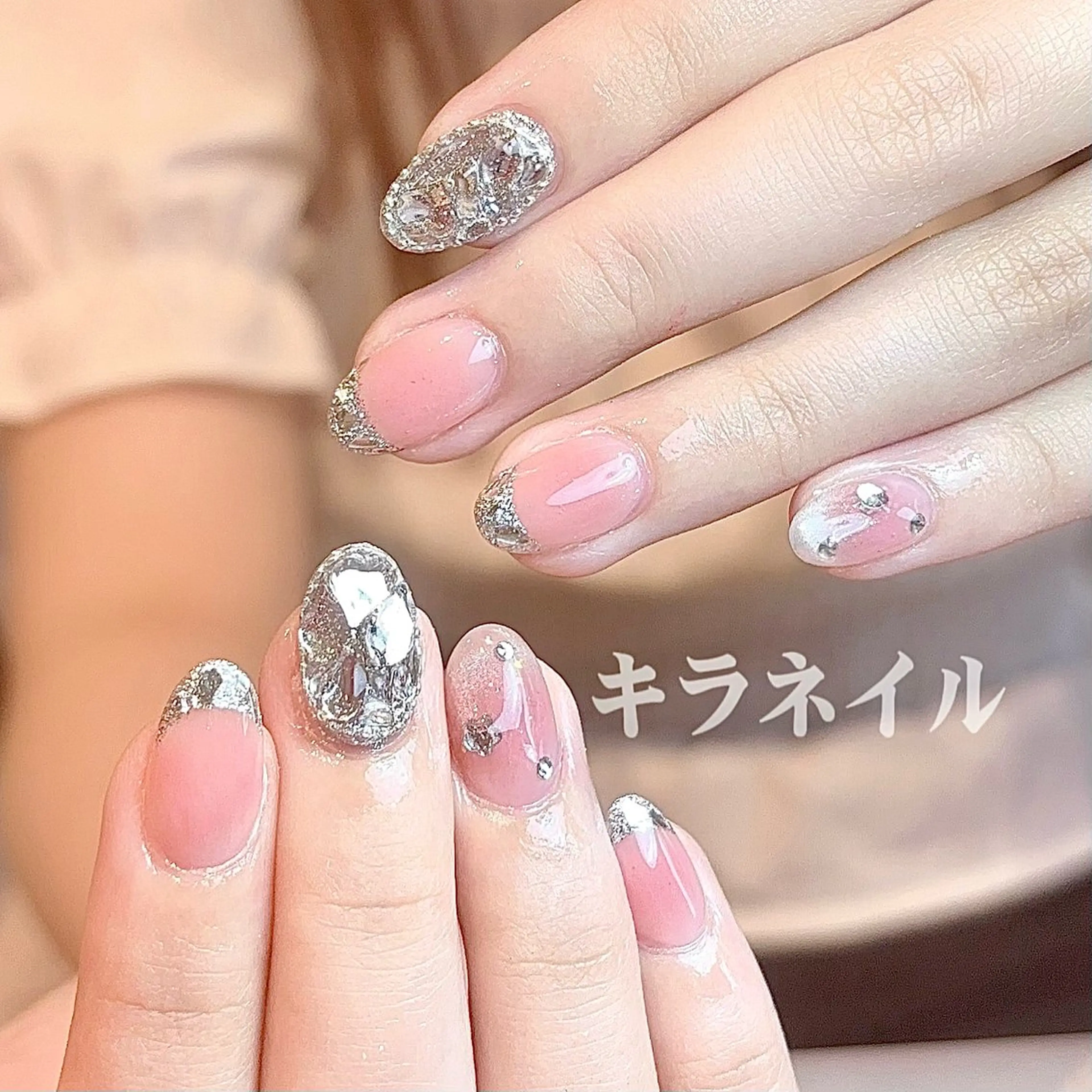 ネイル ハンドネイル 💗キラネイル💗 モチ最高のネイルデザイン