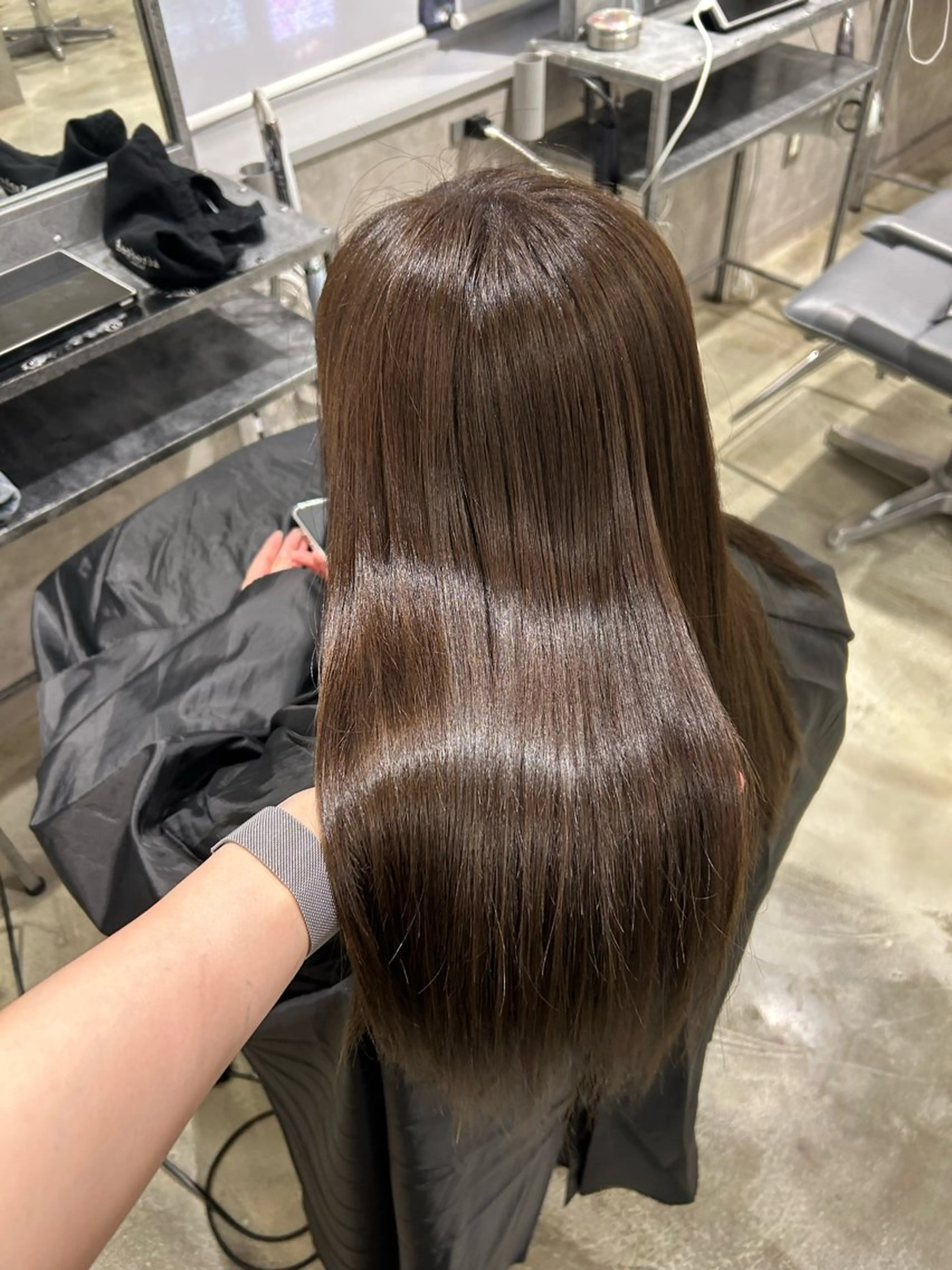 ロング カラー アッシュ ベージュカラー イルミナカラー 新宿ハイトーン/ カットモデル/のりかのヘアスタイル