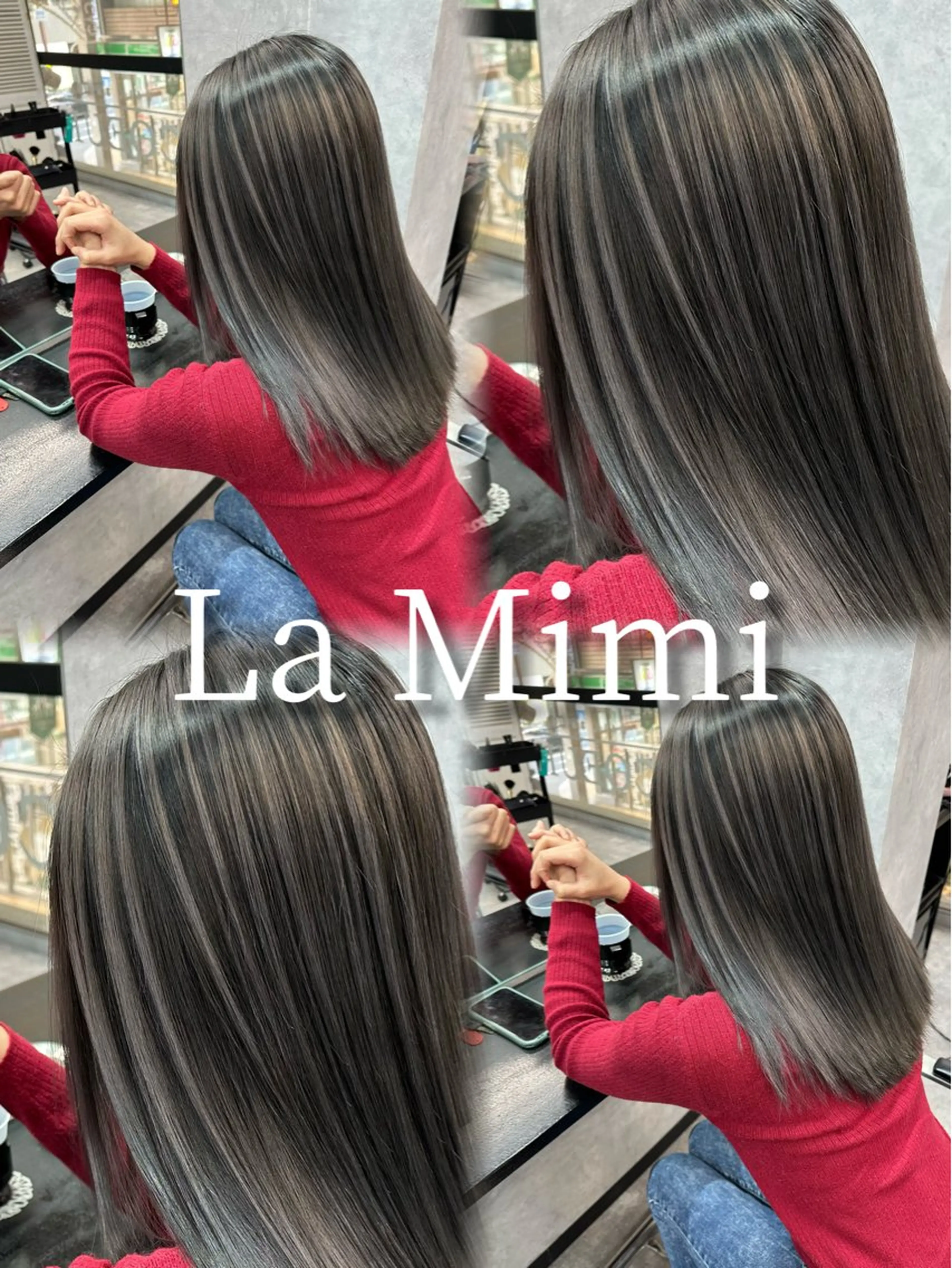 ミディアム カラー ミディアムパーマ バレイヤージュ ミストバング ブリーチ 透明感カラー HAIR SMILE COEURのヘアスタイル