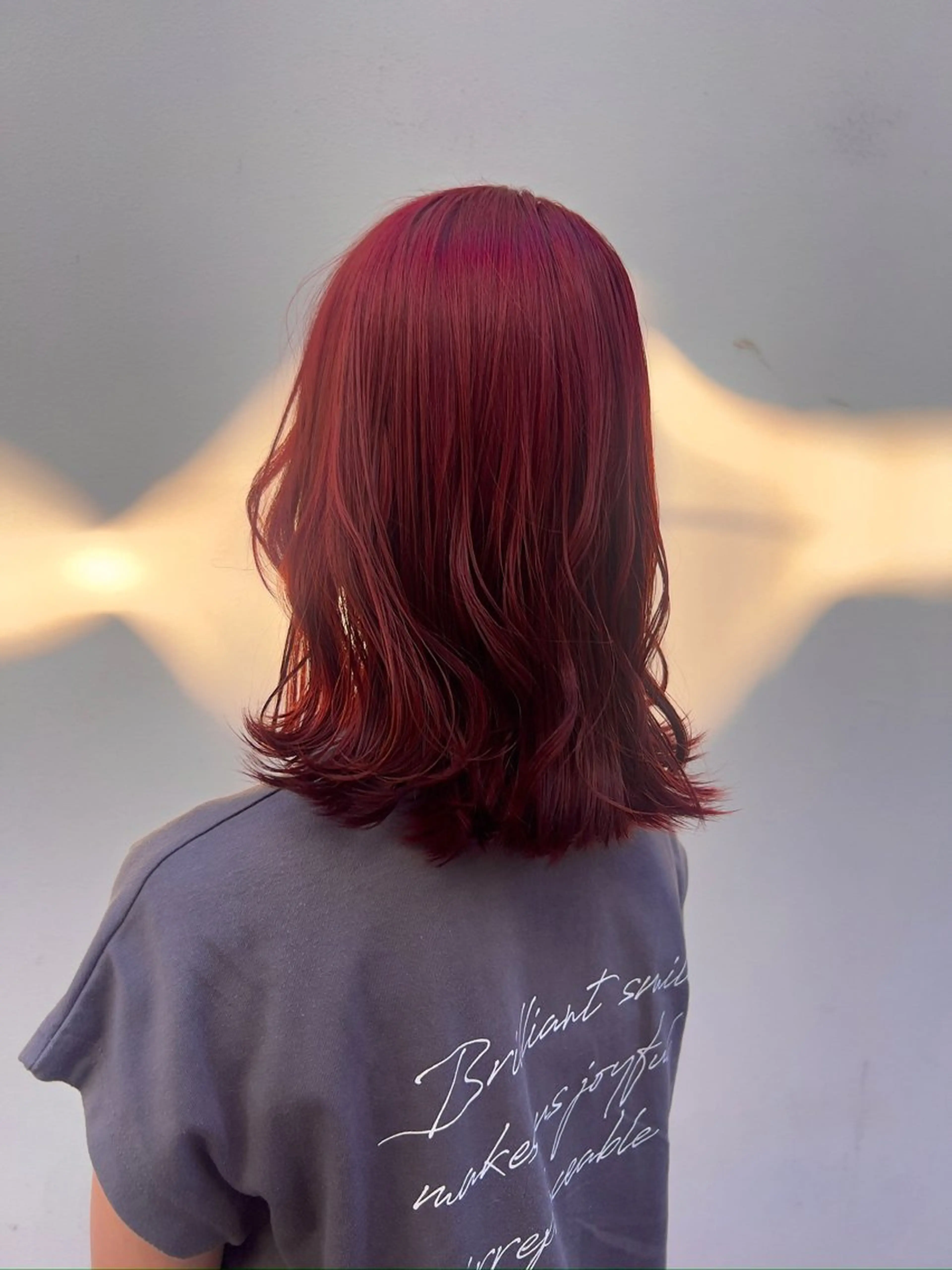 セミロング カラー 透明感/血色カラー/ 似合せレイヤー/ゆいのヘアスタイル