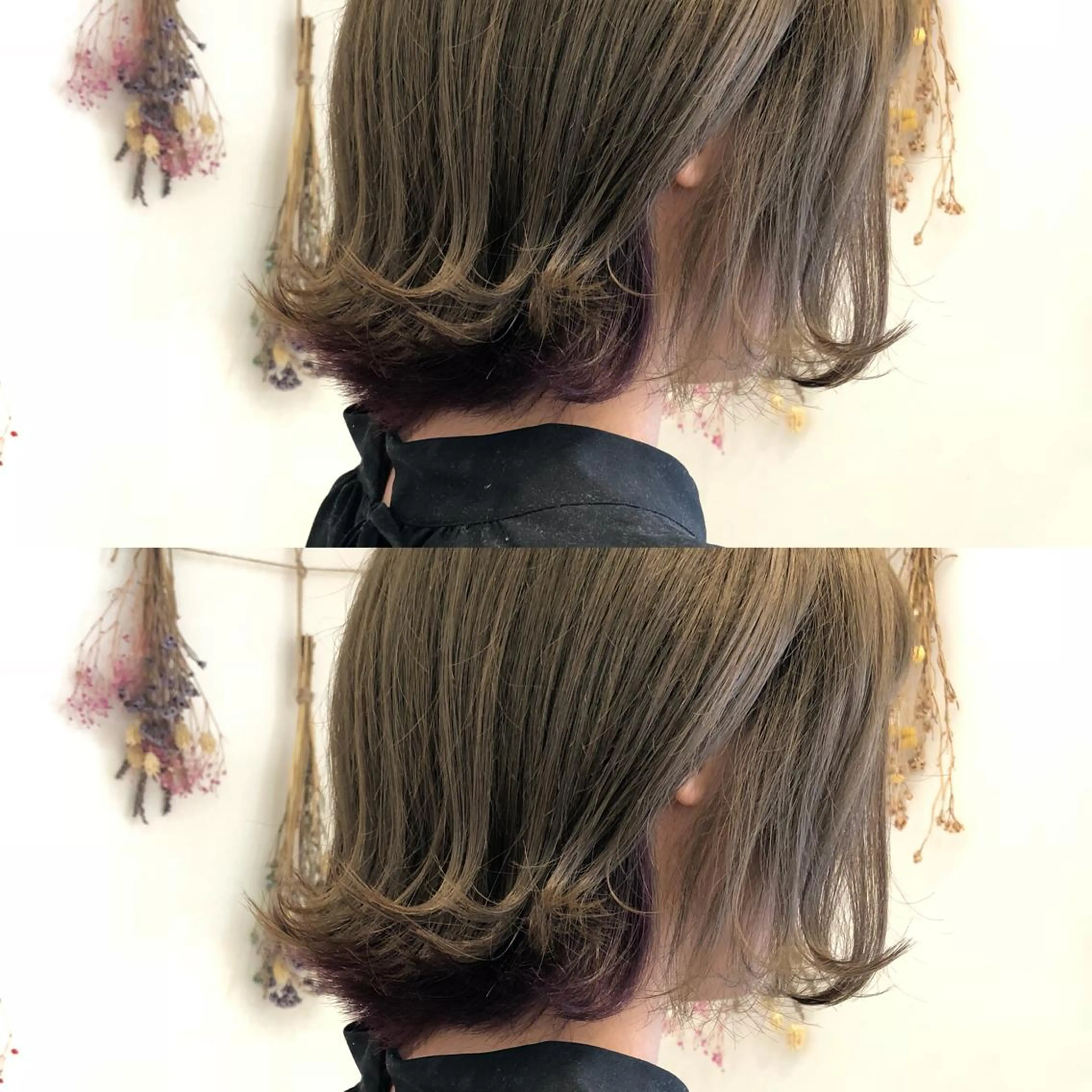 ショート カラー ベージュカラー パープルカラー はだゆうき @hadadan08のヘアスタイル