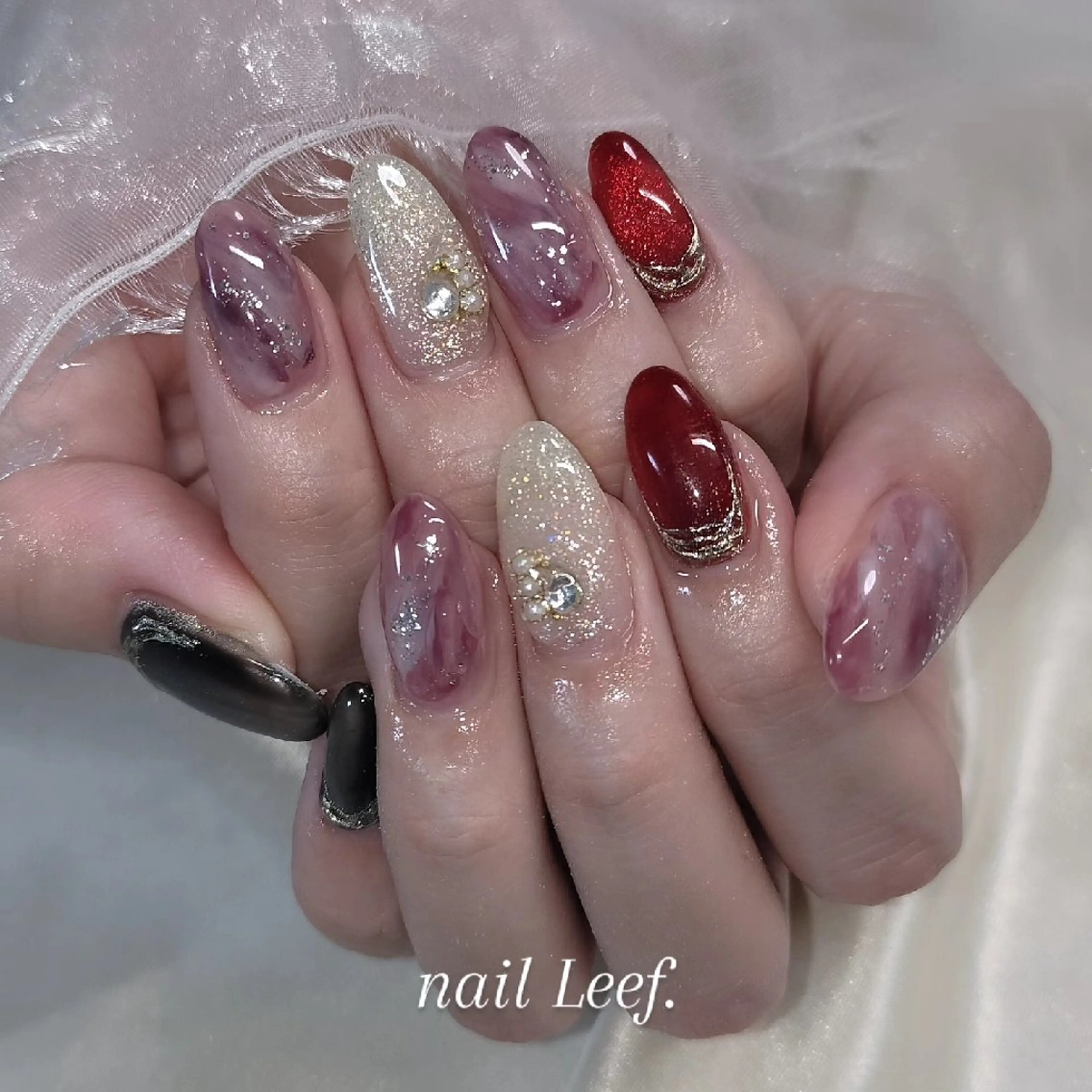 ネイル ハンドネイル フットネイル Nail leef《リーフ》所属・kahosan 𓆉のネイルデザイン