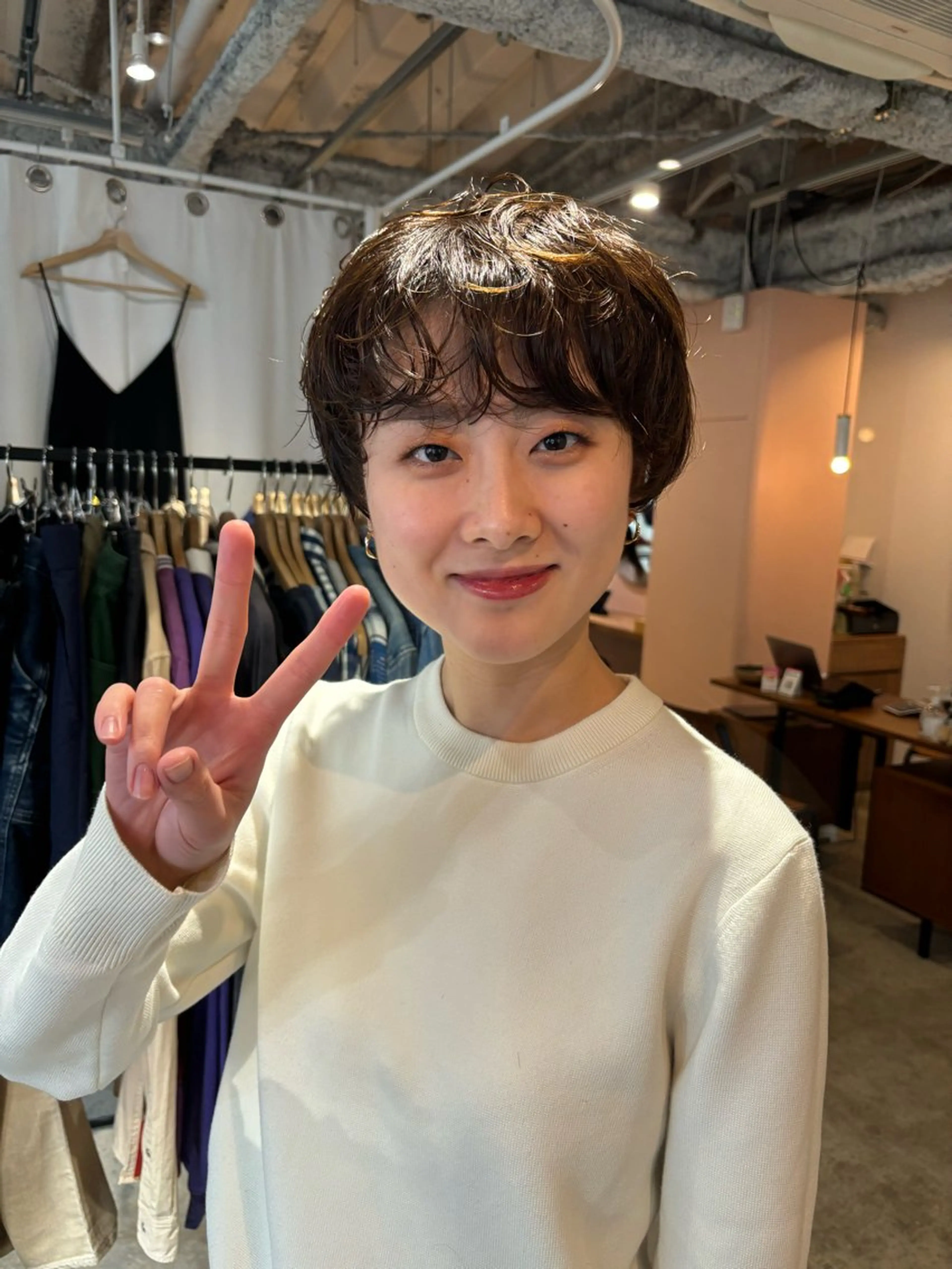 ショート カラー パーマ カット パーマ トリートメント Hayashi Shioriのヘアスタイル